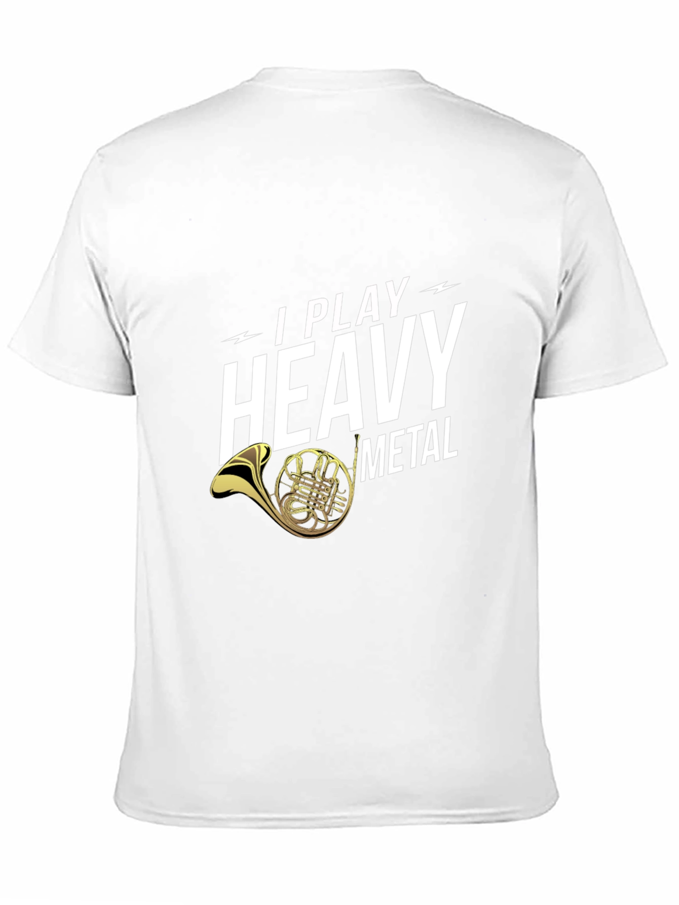 I Play Heavy Metal French Horn Black T-Shirt