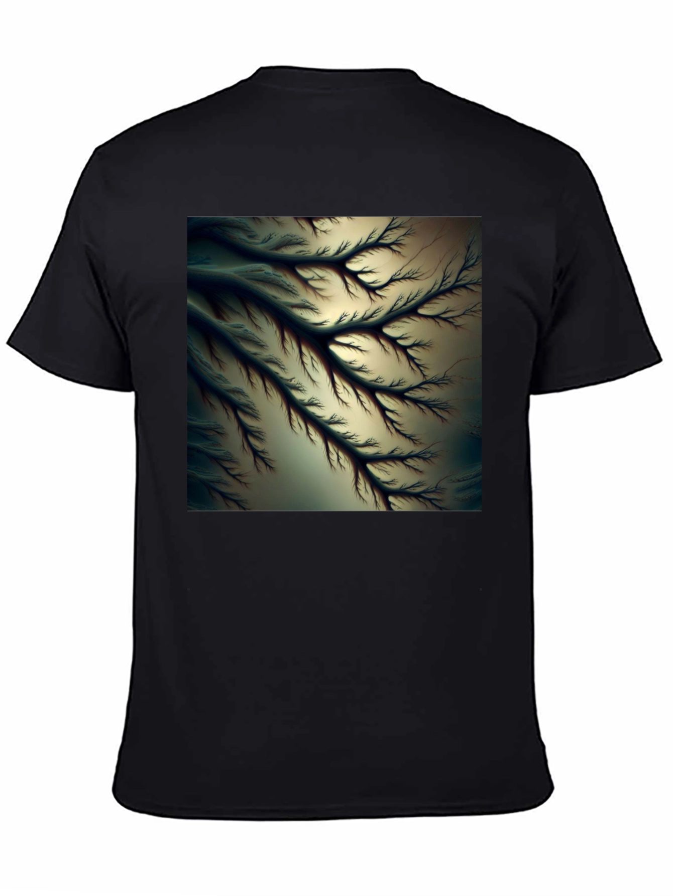 Abstract Fractal Tree Black Tee - Modern Graphic T-Shirt