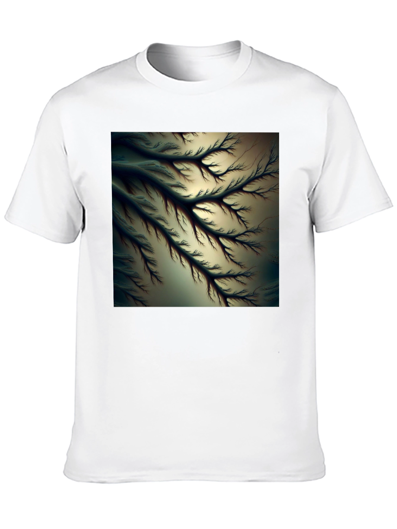Abstract Fractal Tree Black Tee - Modern Graphic T-Shirt