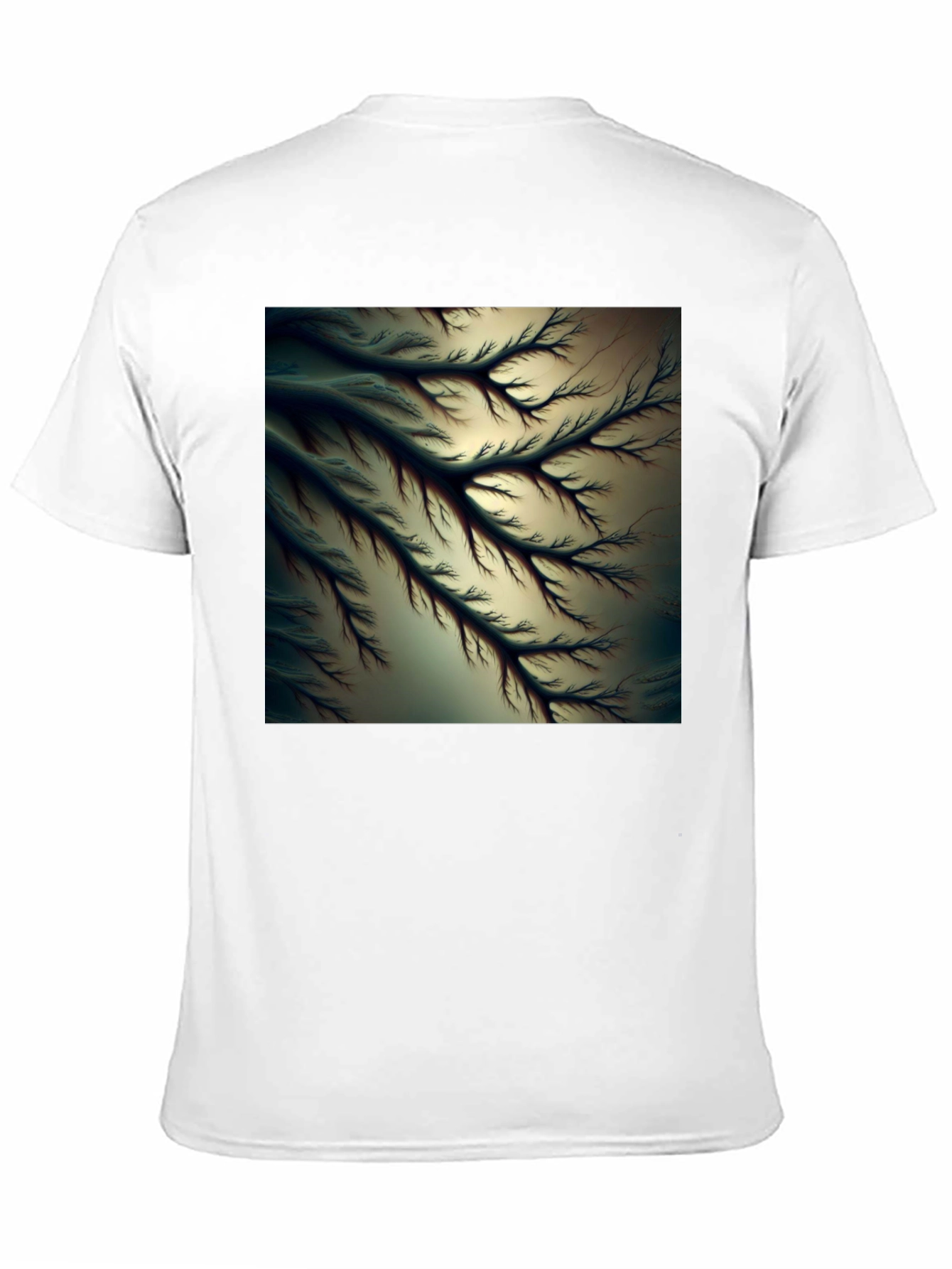 Abstract Fractal Tree Black Tee - Modern Graphic T-Shirt