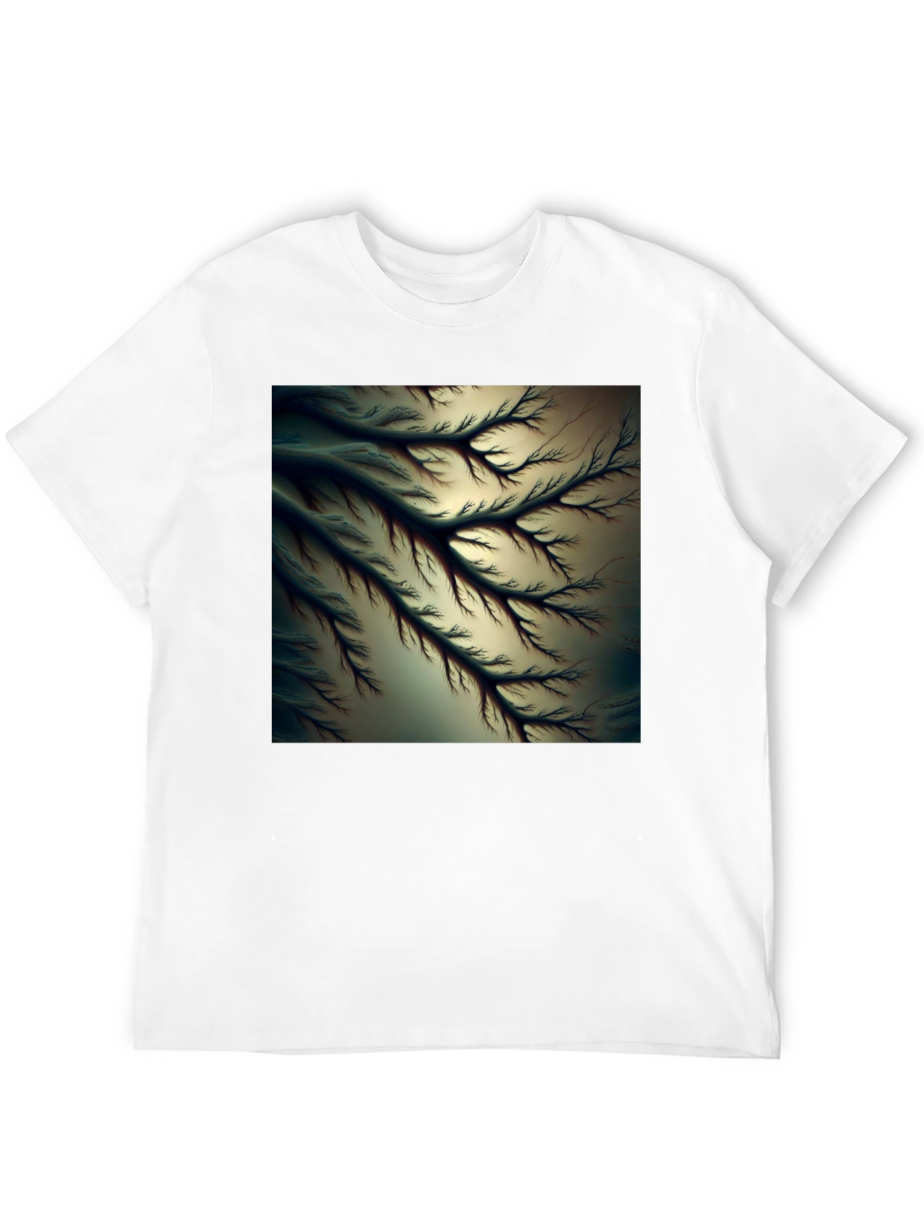 Abstract Fractal Tree Black Tee - Modern Graphic T-Shirt