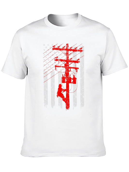 American Lineman Flag Graphic T-Shirt