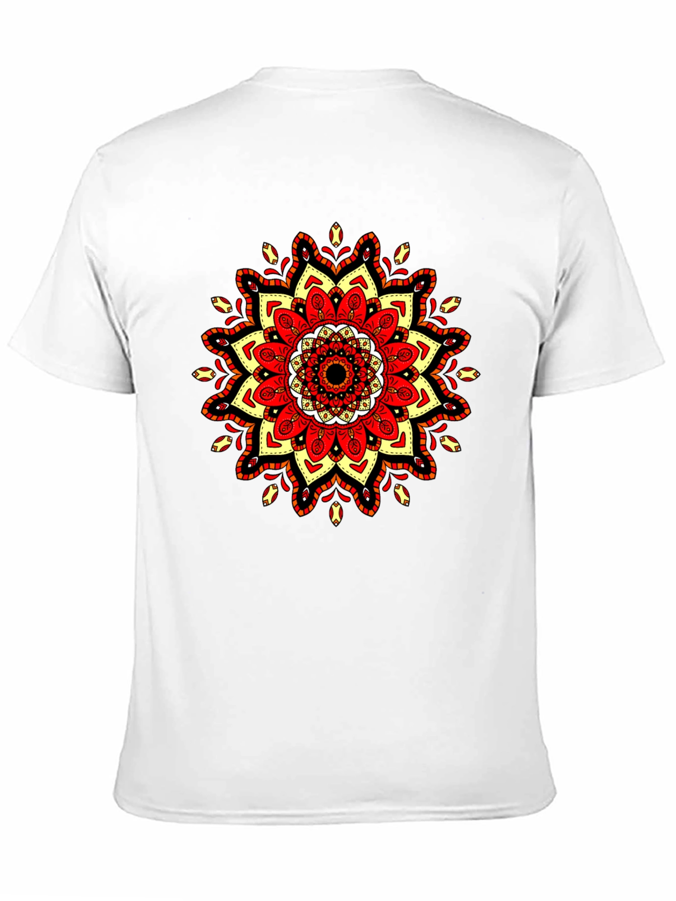 Mandala T-Shirt: Red Yellow & Black Tee