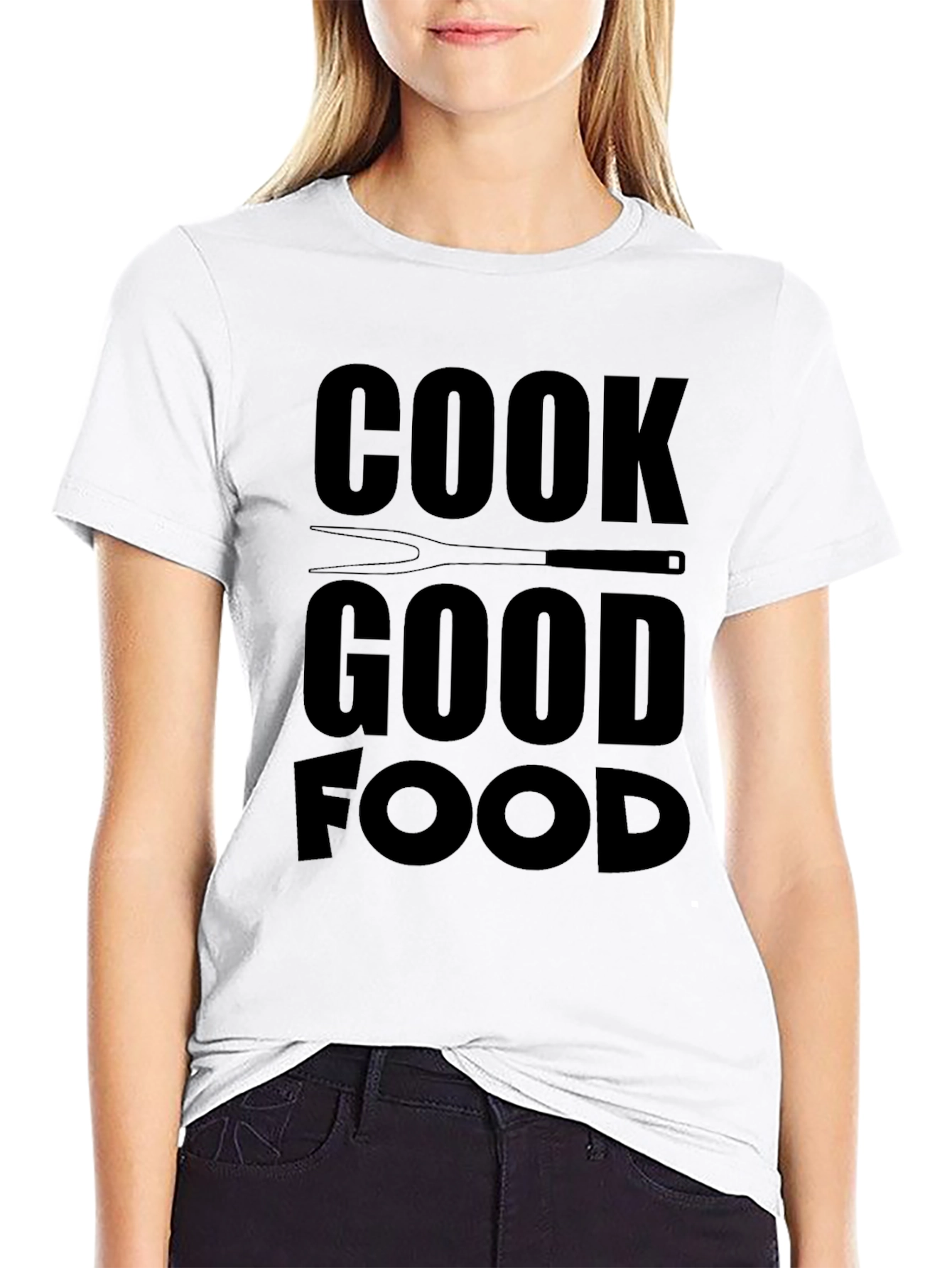 Cook Good Food Graphic Tee - Black Casual T-Shirt