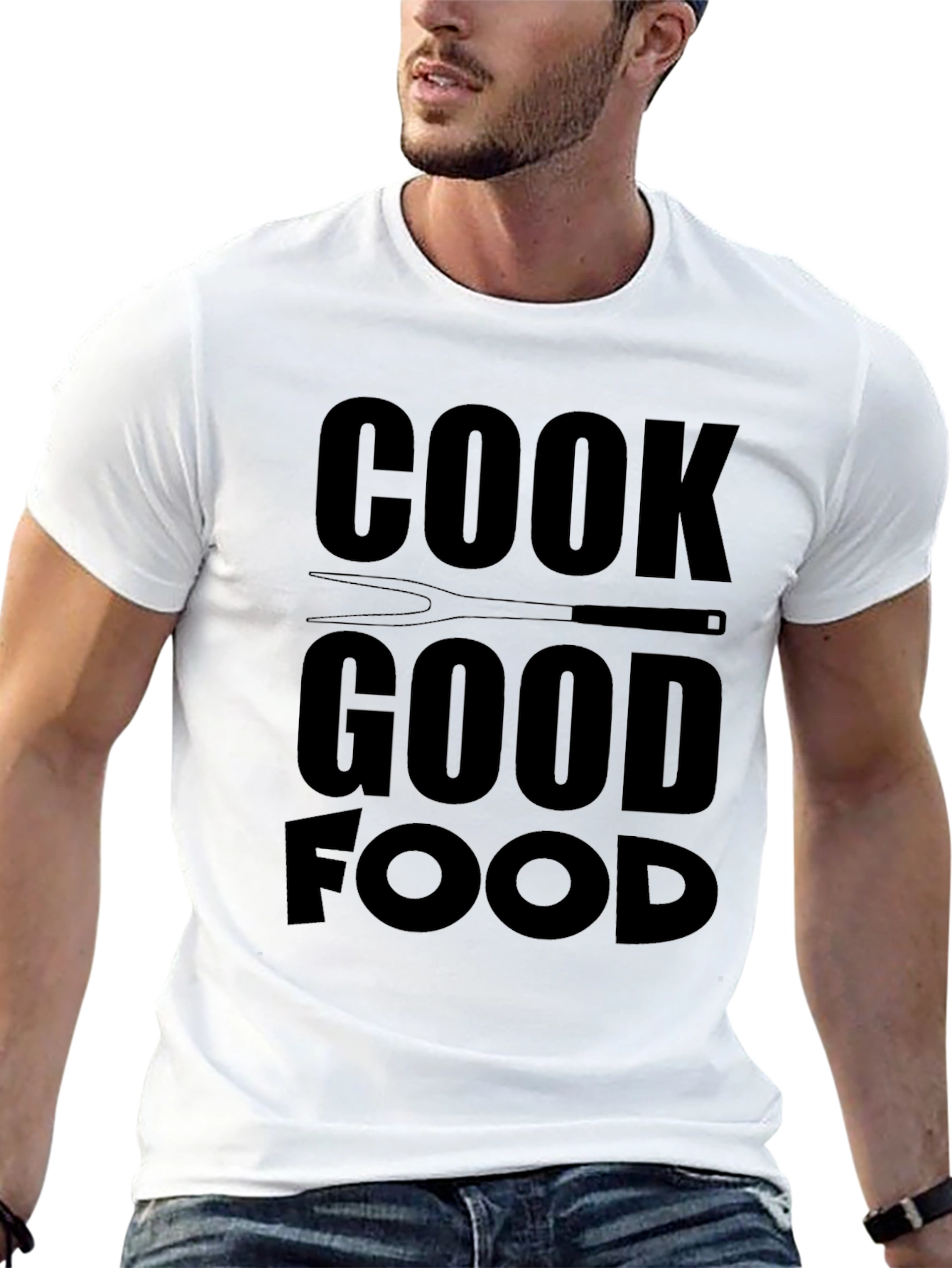 Cook Good Food Graphic Tee - Black Casual T-Shirt