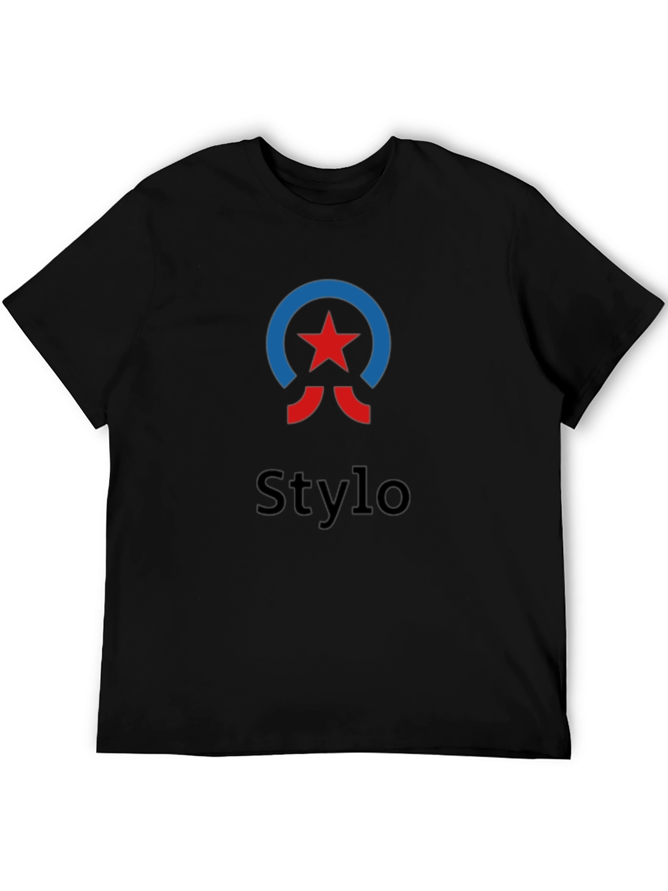Mens Black Stylo Graphic T-Shirt