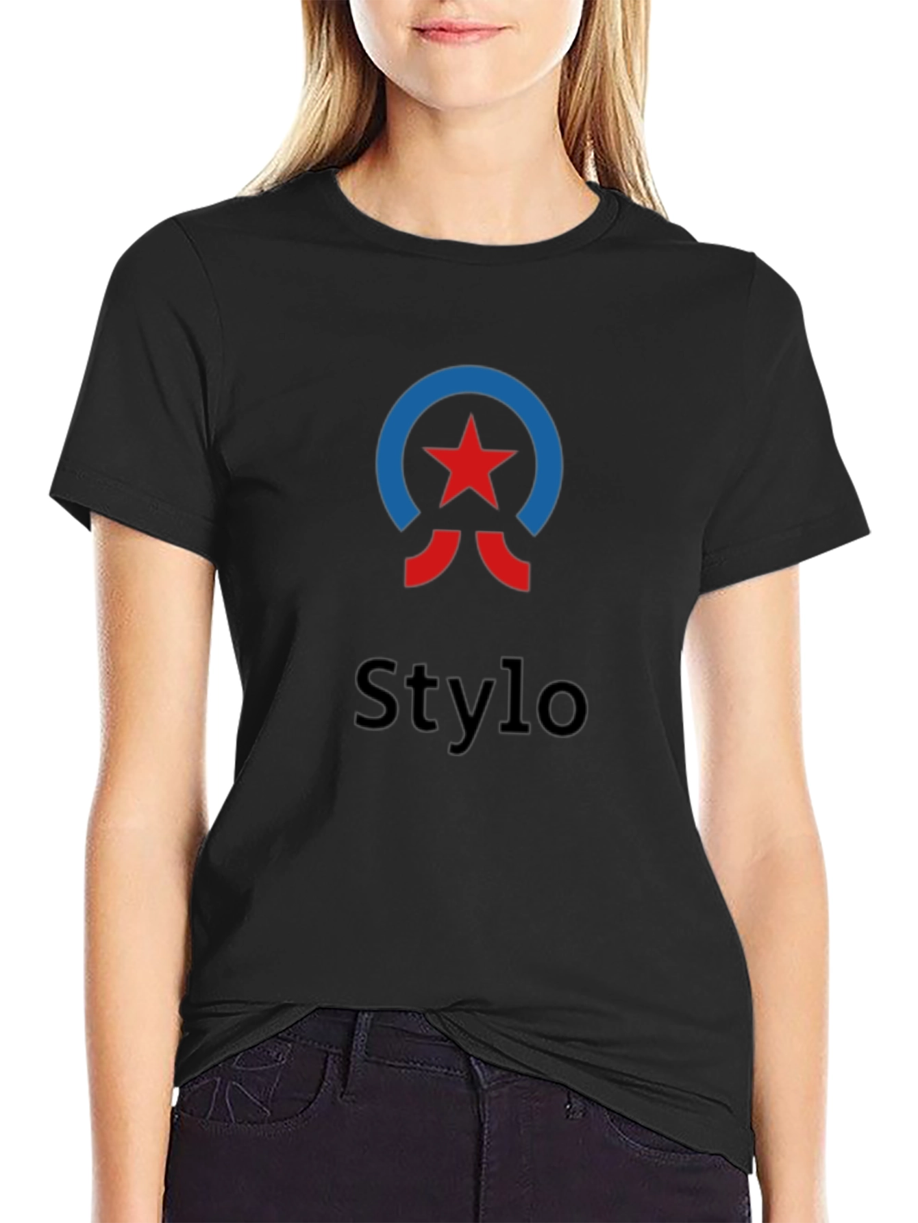 Mens Black Stylo Graphic T-Shirt