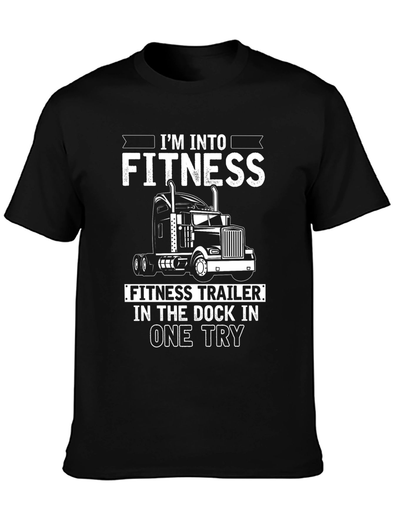 Fitness Trucker Black Graphic Tee