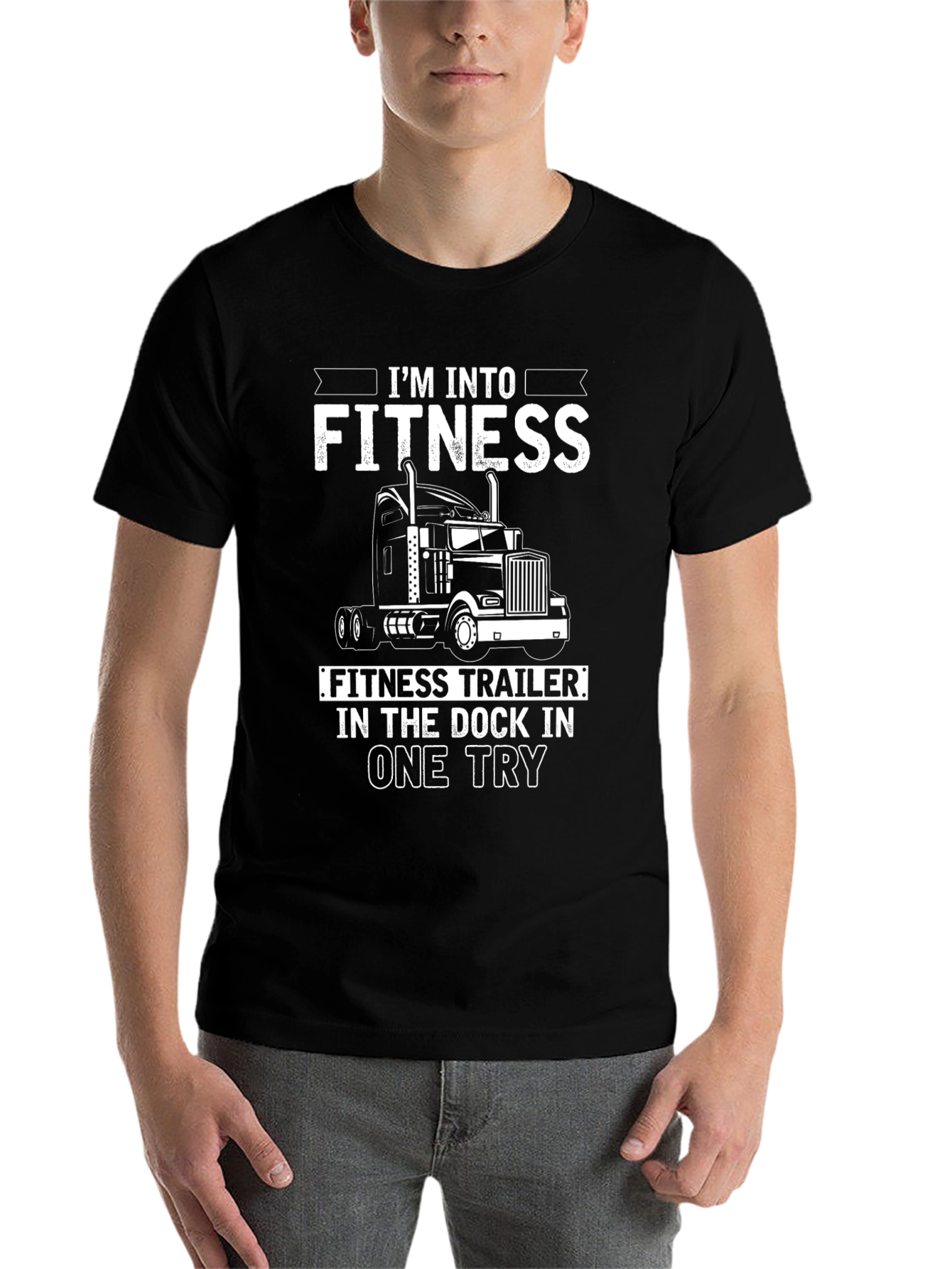 Fitness Trucker Black Graphic Tee