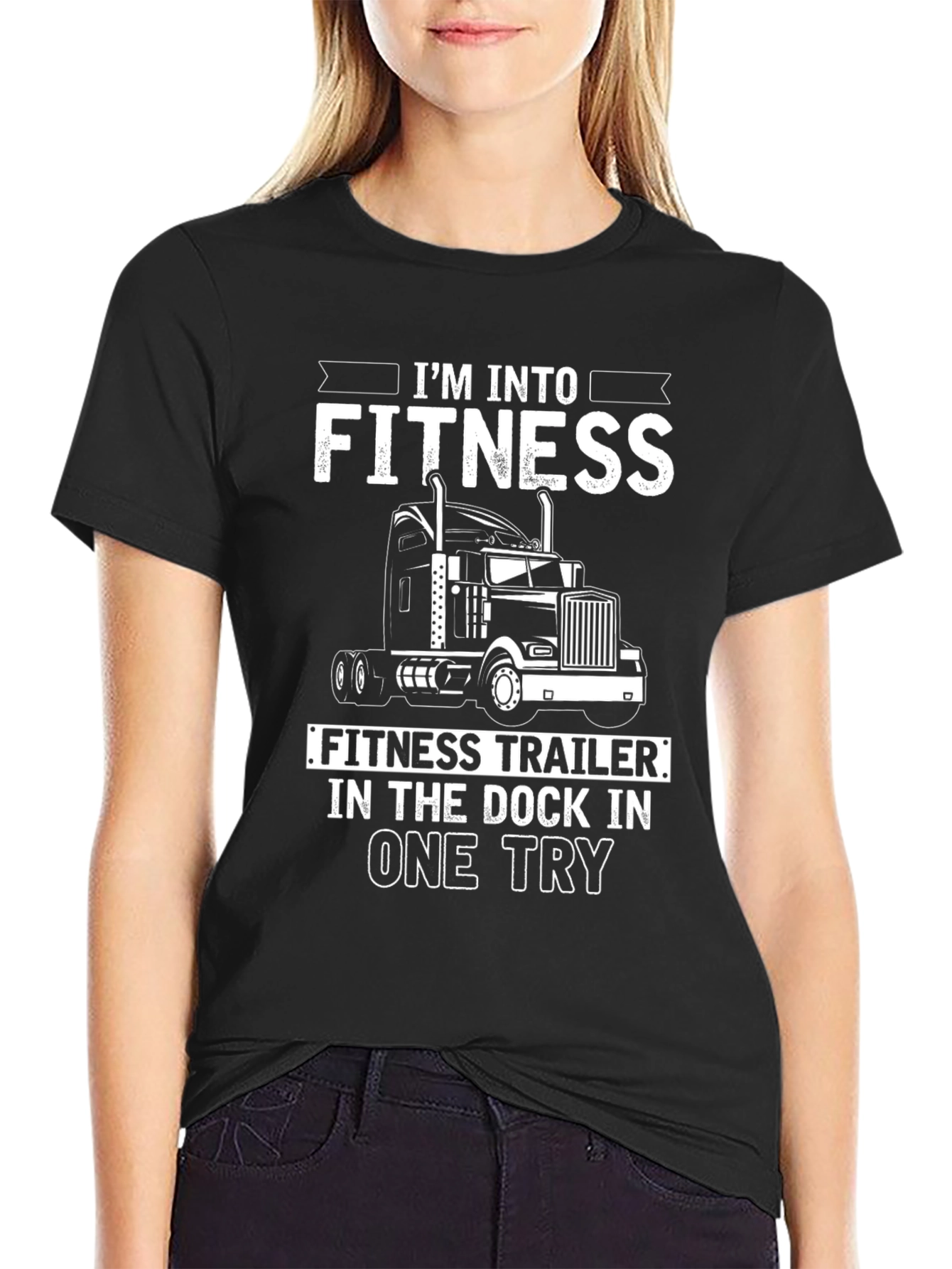 Fitness Trucker Black Graphic Tee