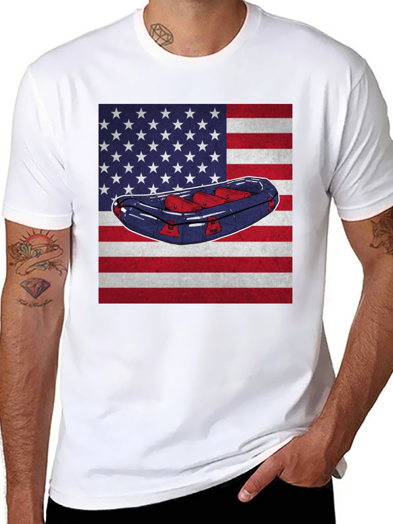 American Flag River Raft T-Shirt