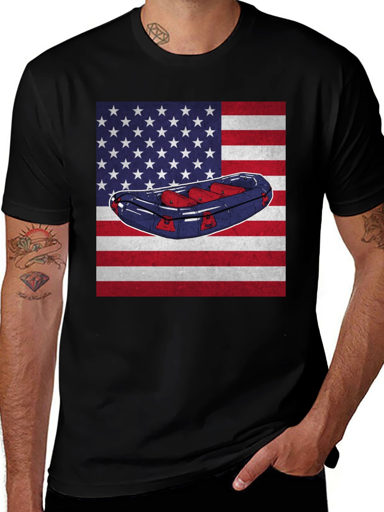 American Flag River Raft T-Shirt