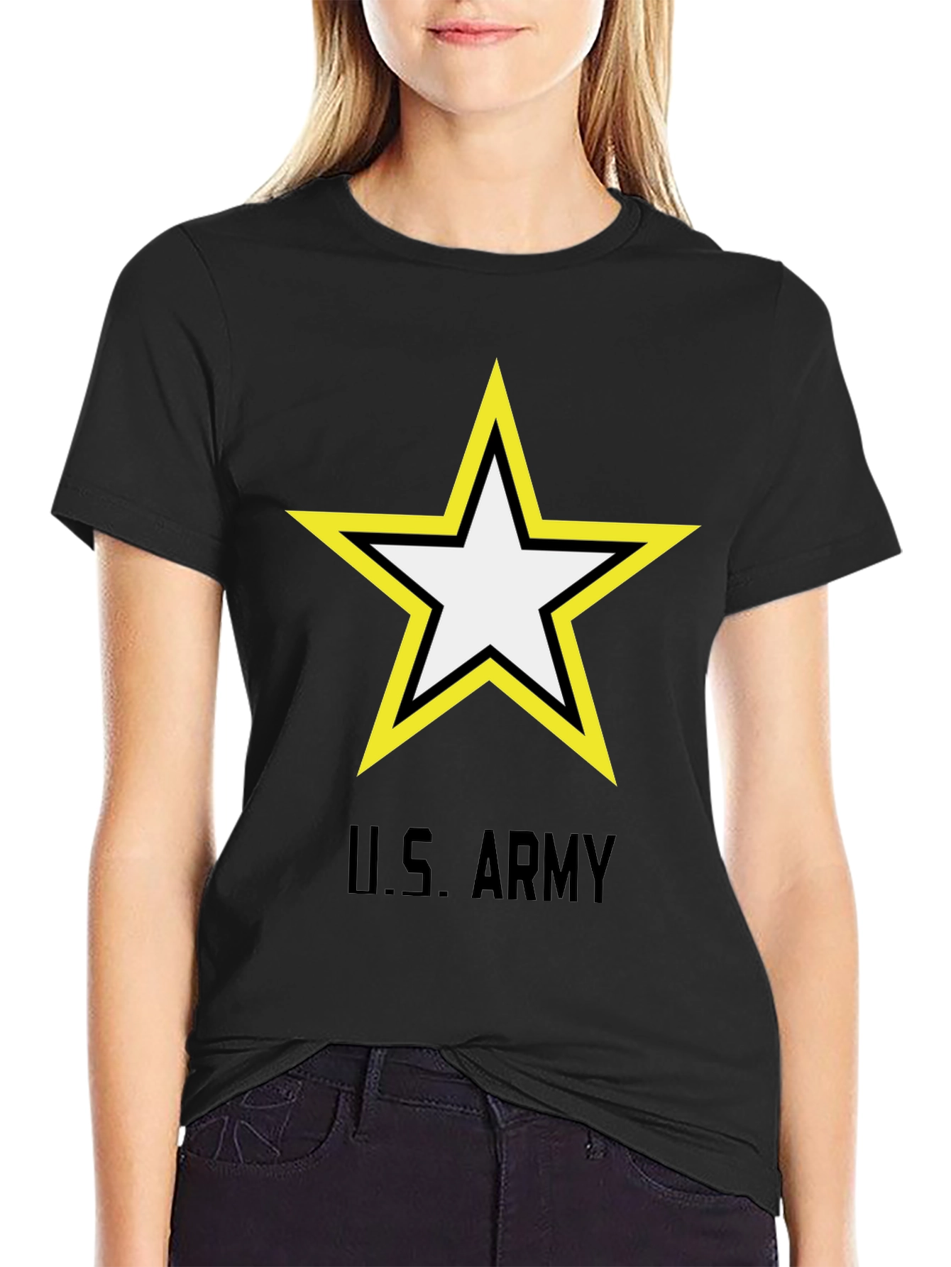 US Army Star Logo Black T-Shirt