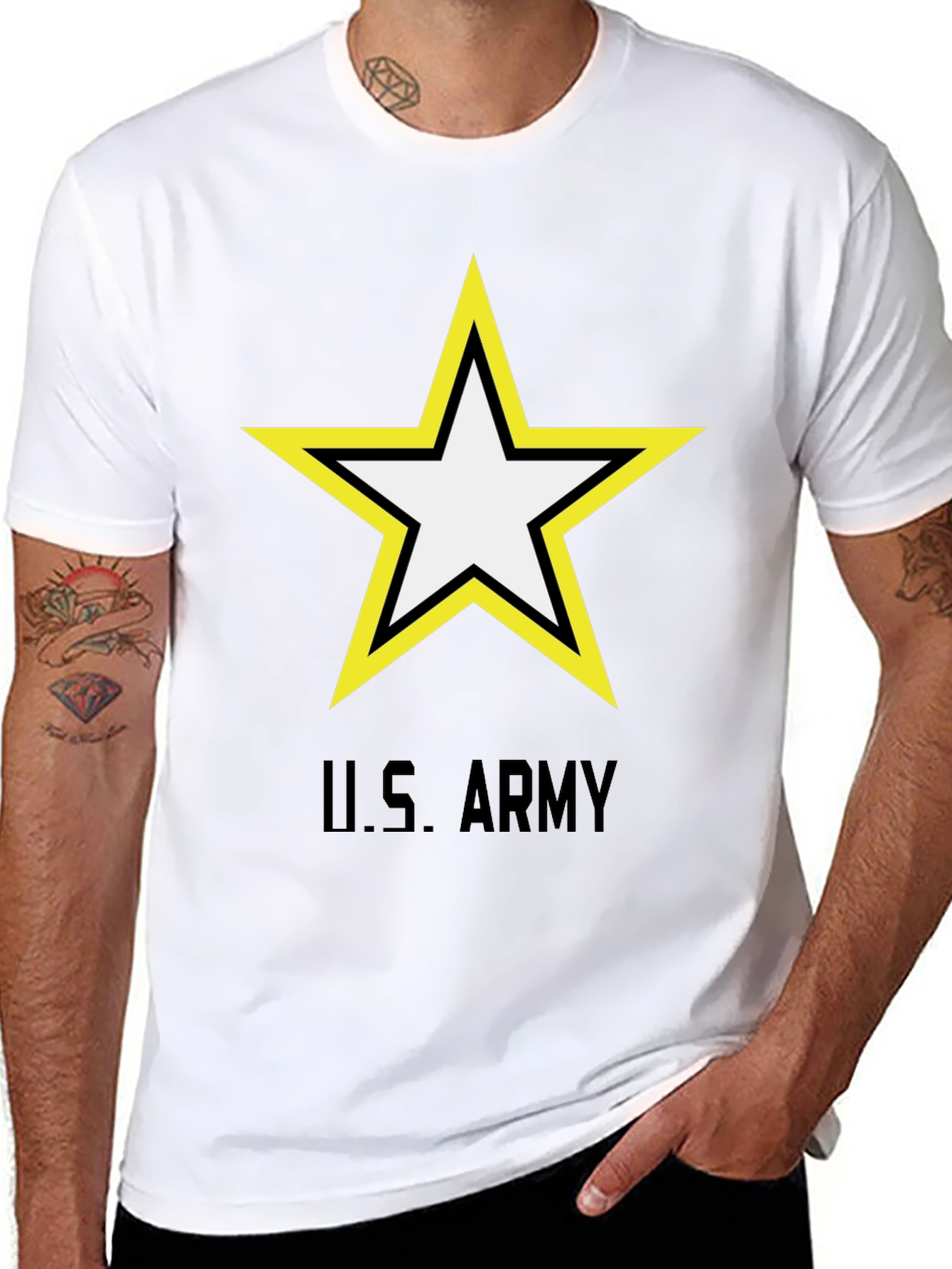 US Army Star Logo Black T-Shirt