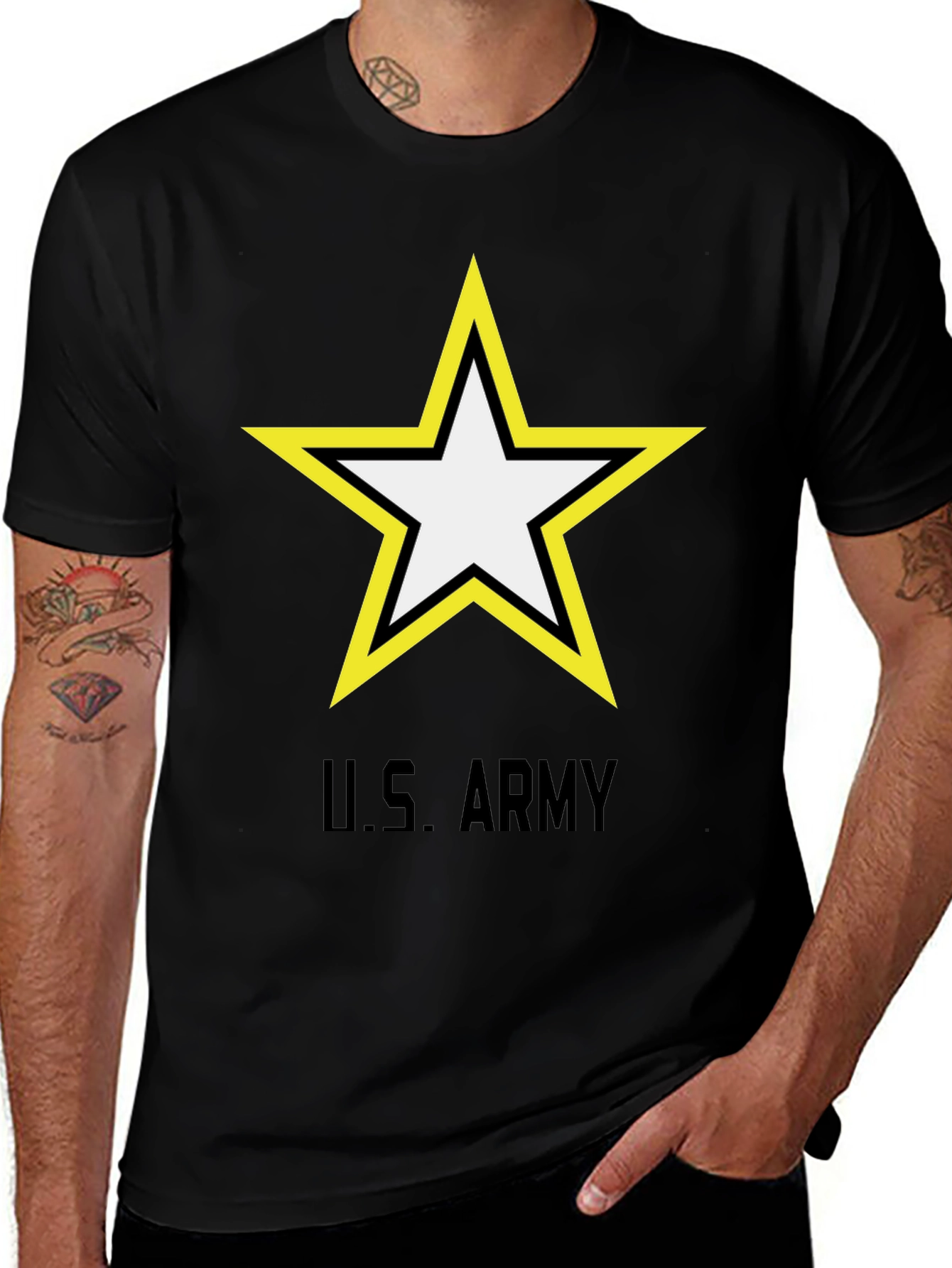 US Army Star Logo Black T-Shirt