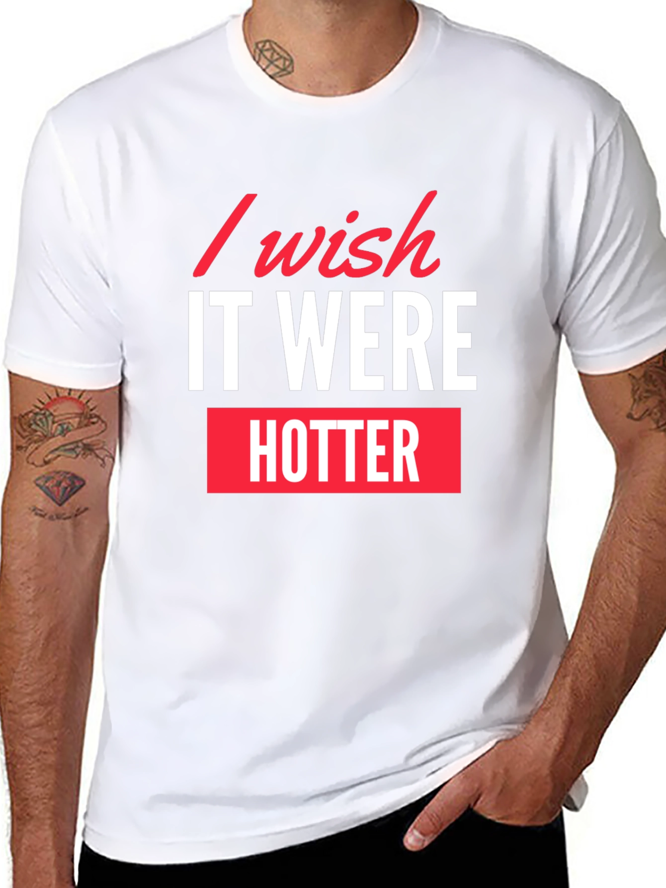 I Wish It Were Hotter Black Graphic Tee