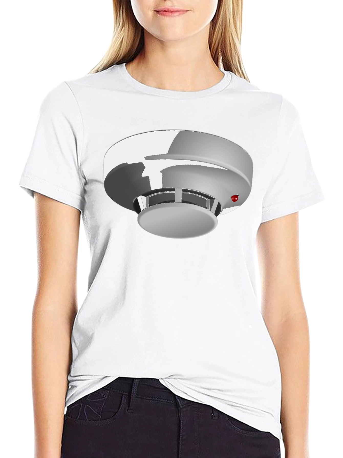 Smoke Detector Graphic Tee - Black Cotton Blend