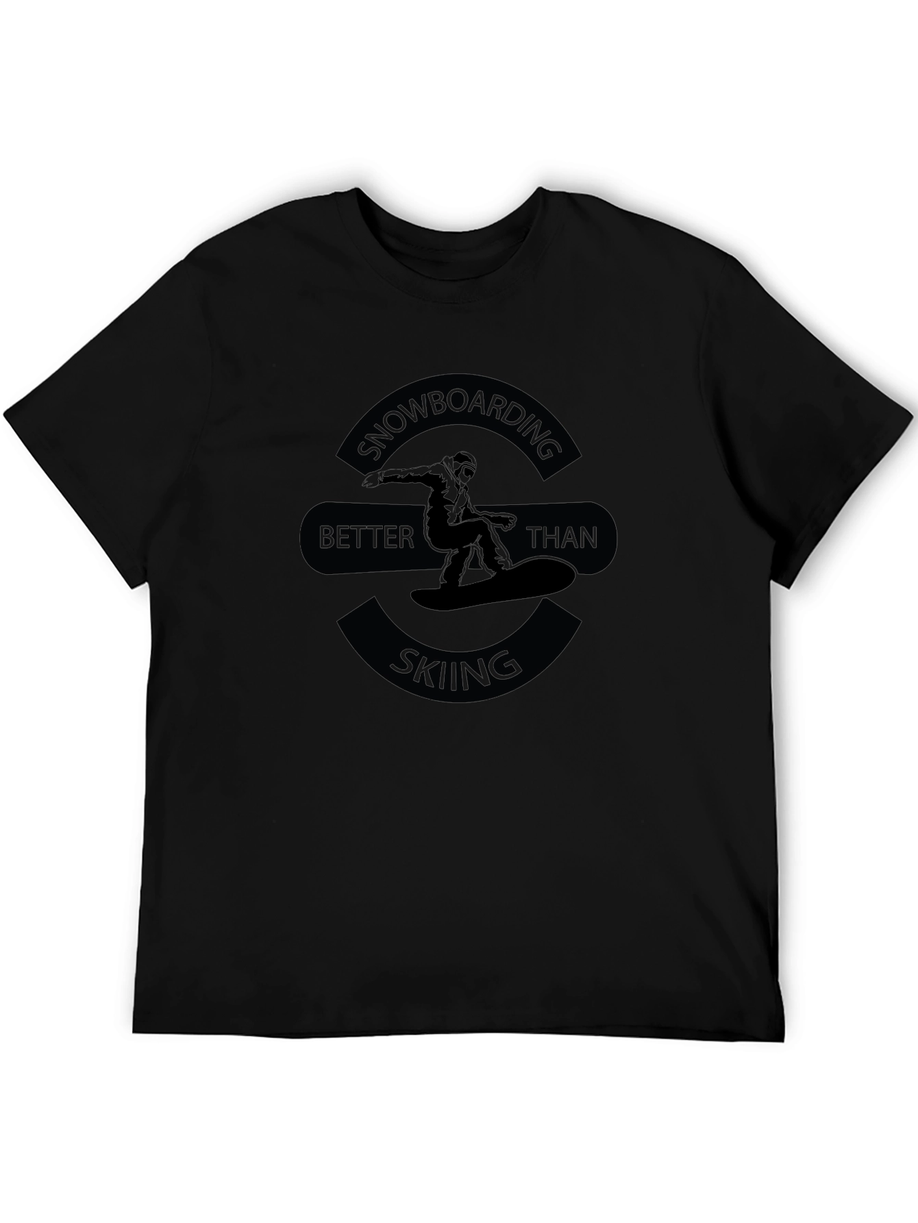 Snowboarding Better Than Skiing Black T-Shirt