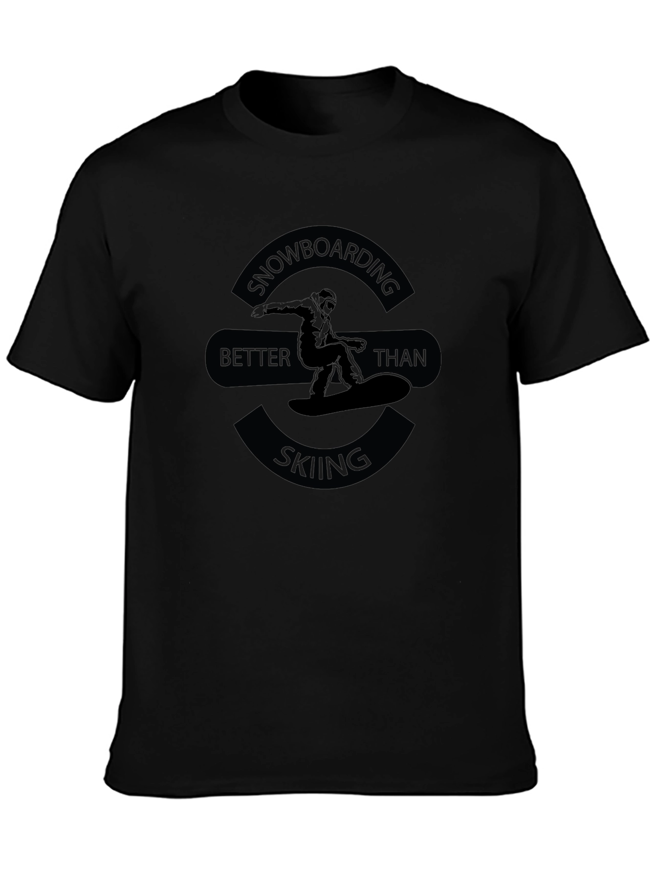 Snowboarding Better Than Skiing Black T-Shirt