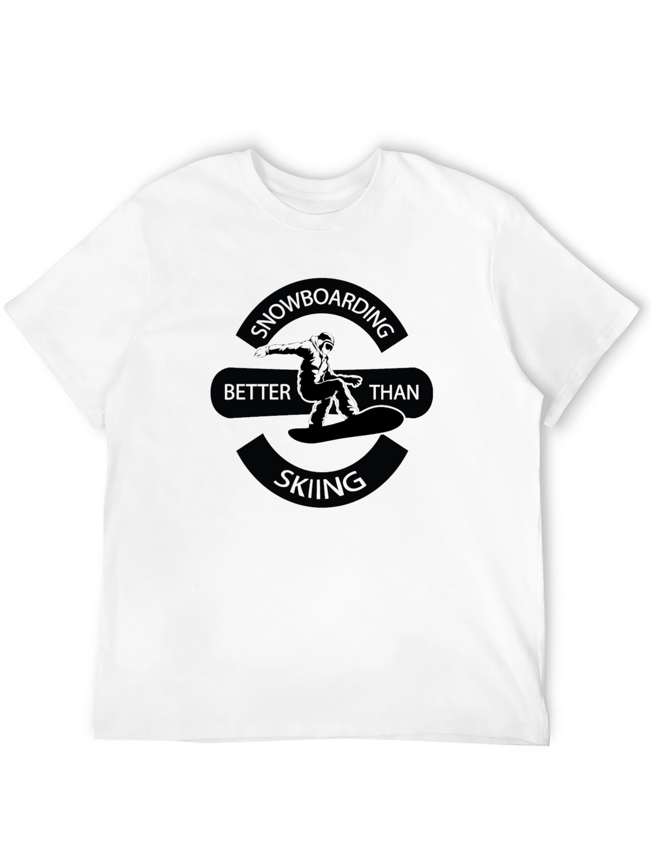 Snowboarding Better Than Skiing Black T-Shirt