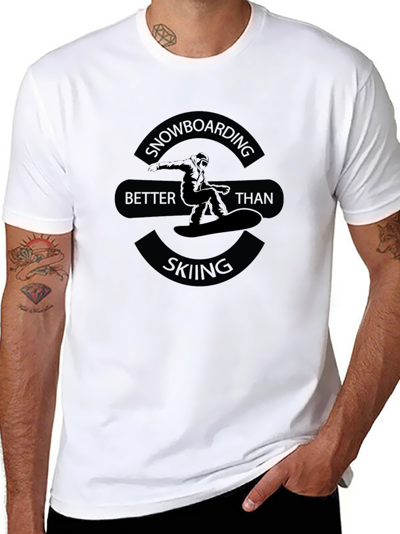 Snowboarding Better Than Skiing Black T-Shirt