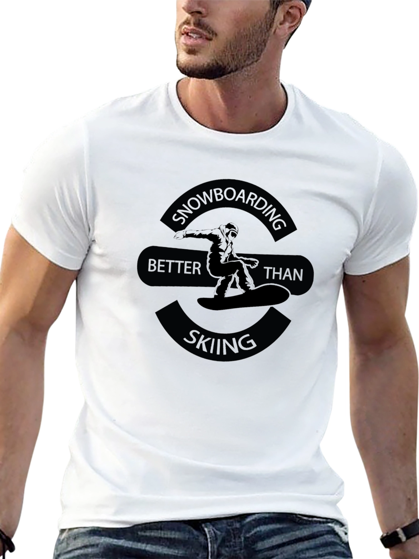 Snowboarding Better Than Skiing Black T-Shirt