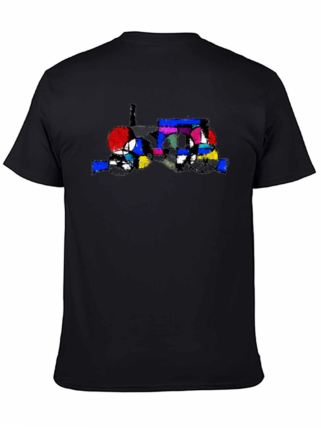 Abstract Tractor Graphic Tee - Stylish Black T-Shirt