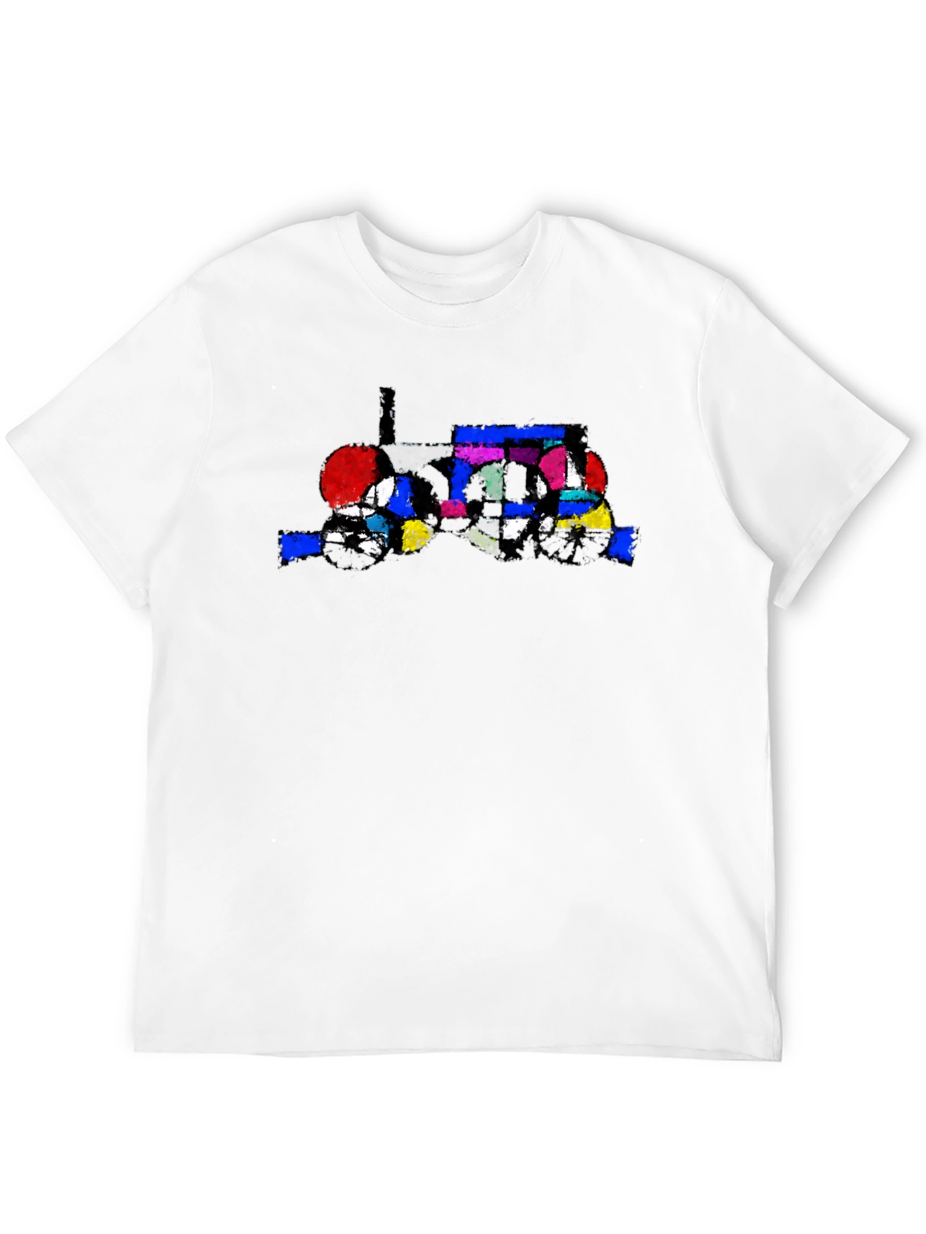 Abstract Tractor Graphic Tee - Stylish Black T-Shirt