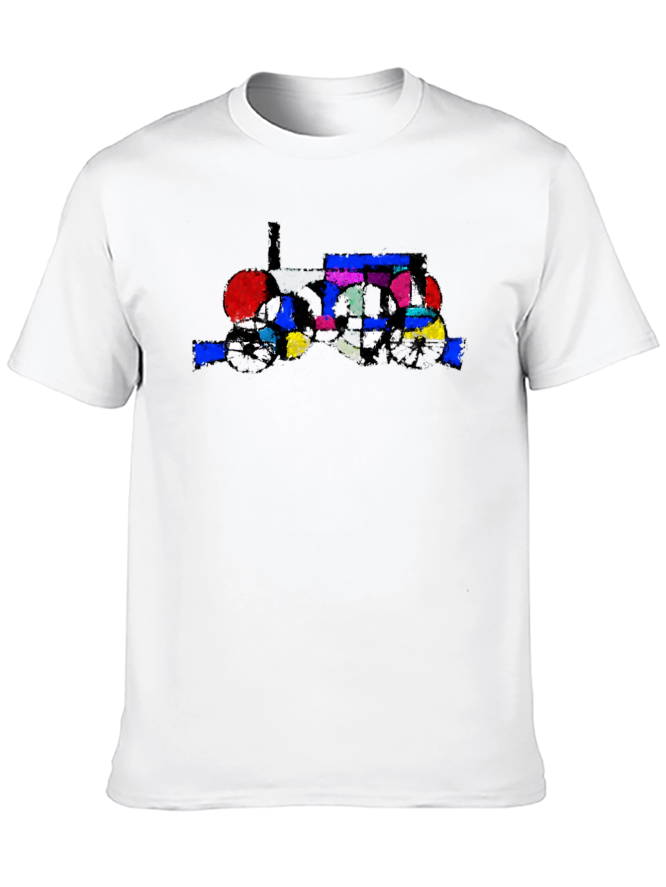 Abstract Tractor Graphic Tee - Stylish Black T-Shirt