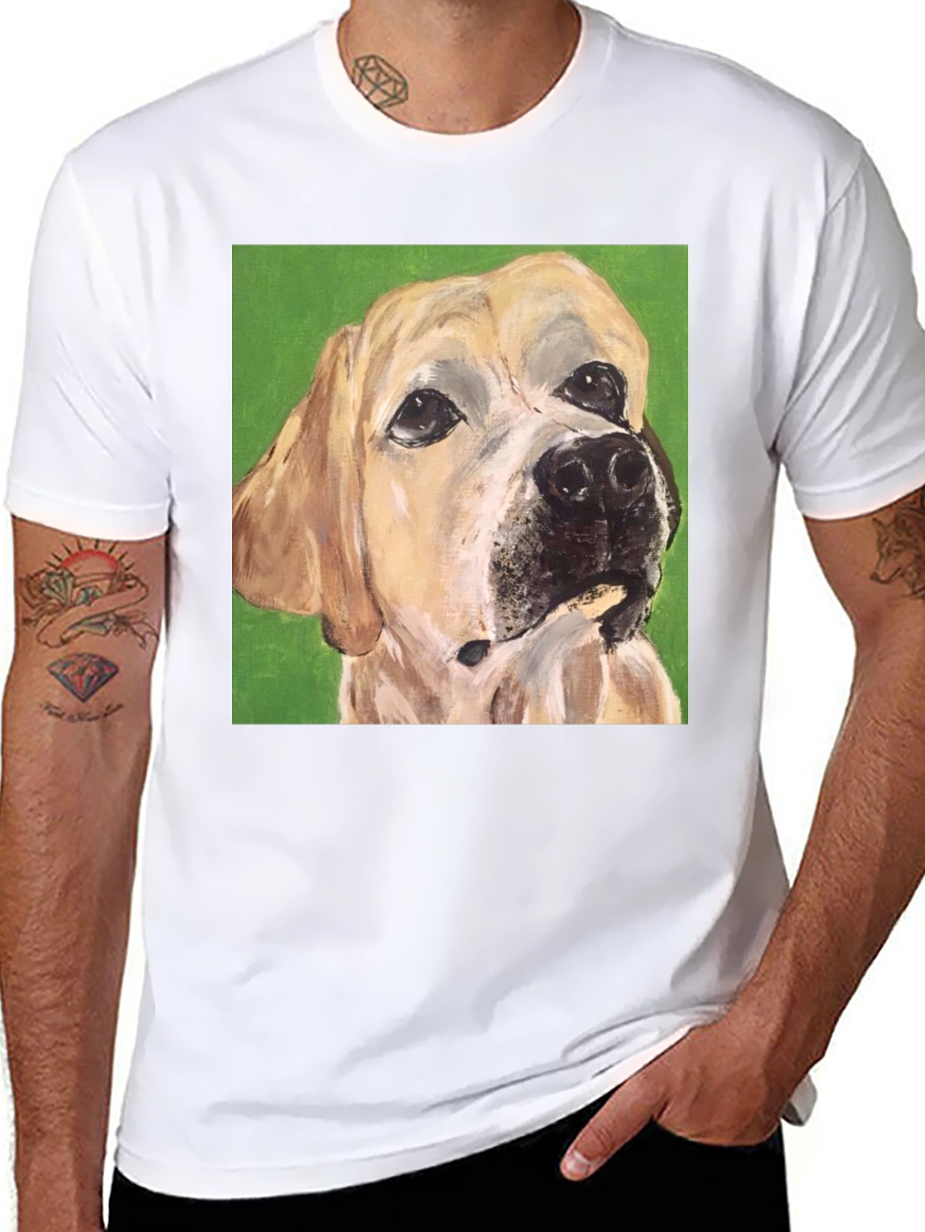 Dog Portrait Tee - Artistic Pet Lovers T-Shirt