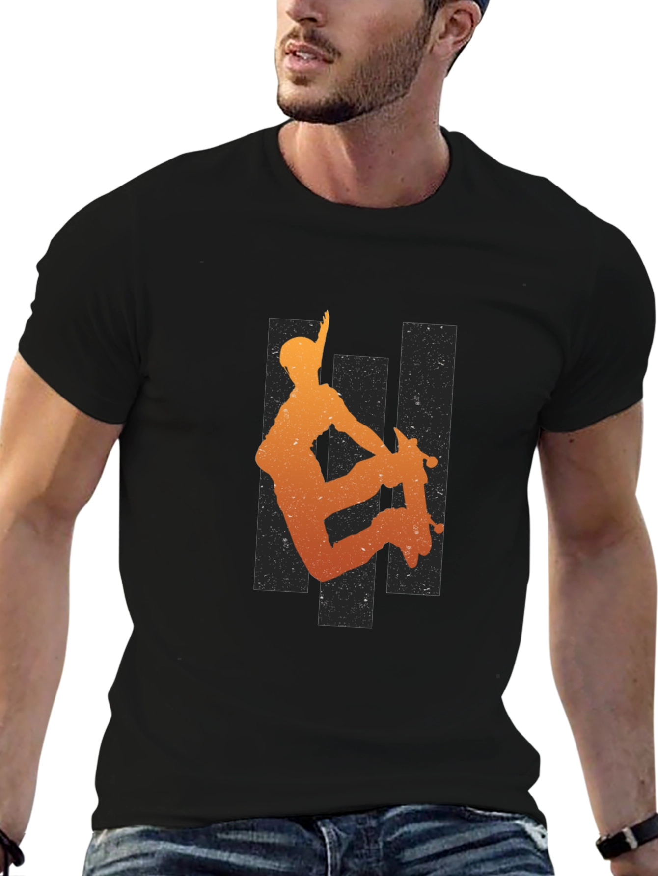 Skater Silhouette Graphic Tee - Cool Urban Style