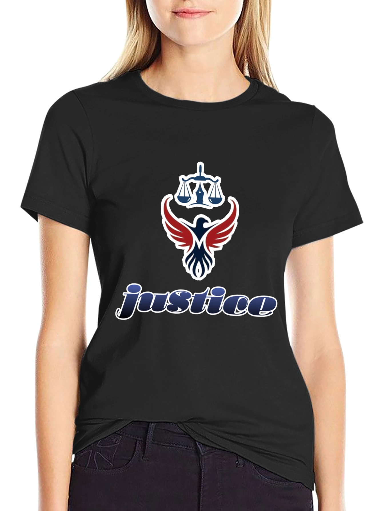 Justice Graphic T-Shirt - Scales of Justice Eagle Design