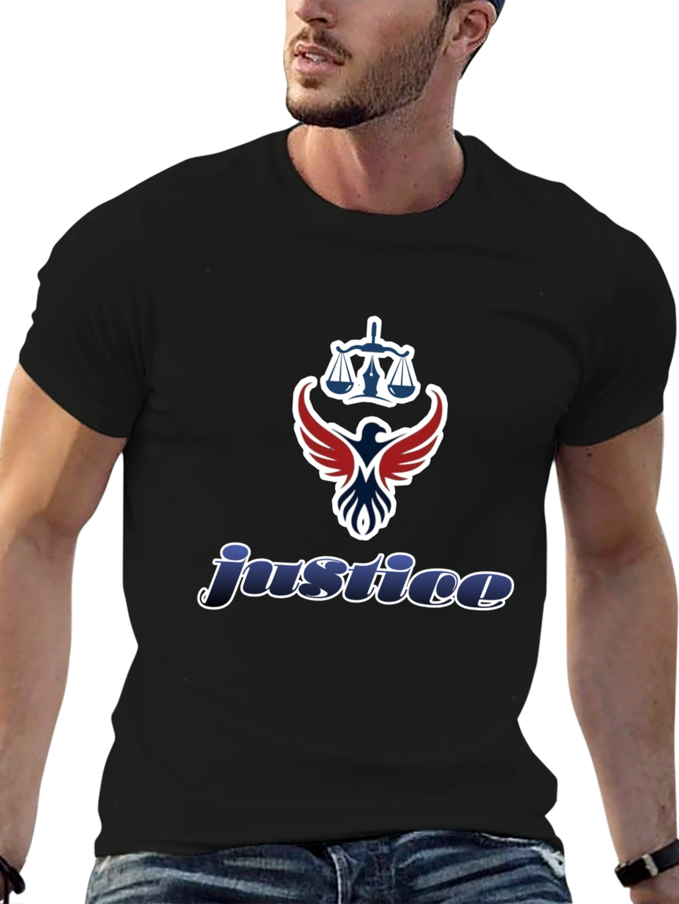 Justice Graphic T-Shirt - Scales of Justice Eagle Design