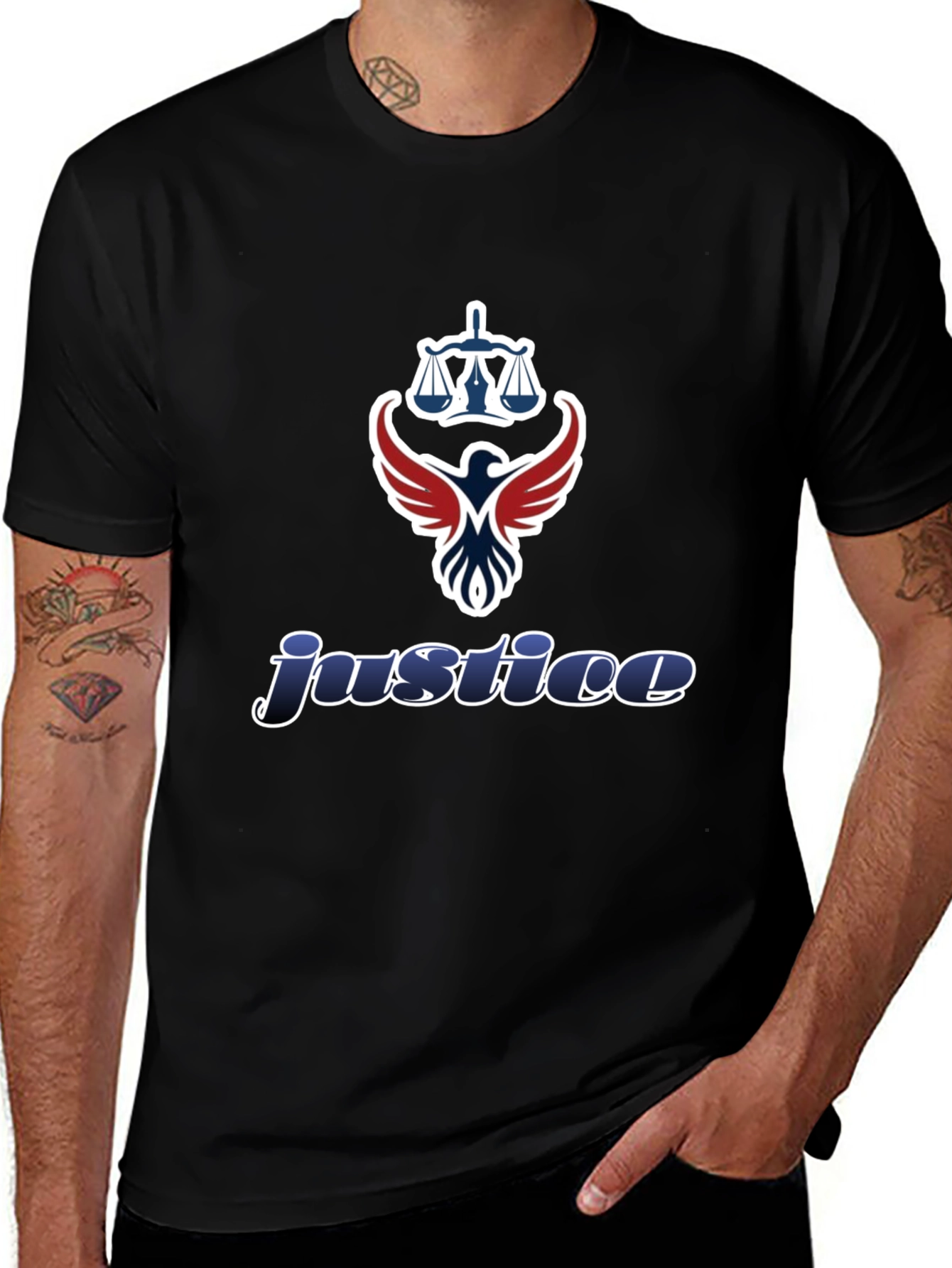Justice Graphic T-Shirt - Scales of Justice Eagle Design