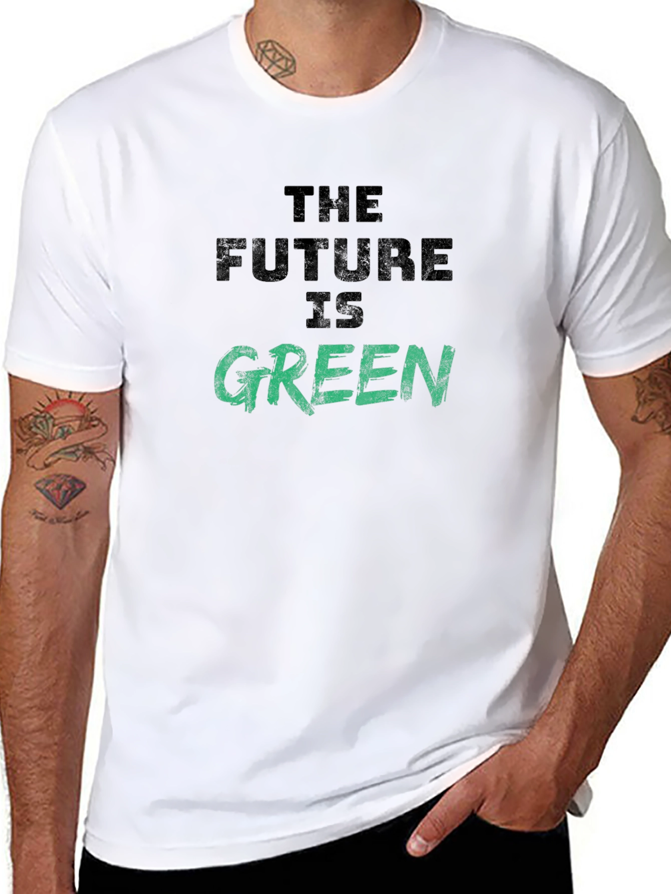 The Future is Green Graphic Tee - Eco-Friendly Slogan