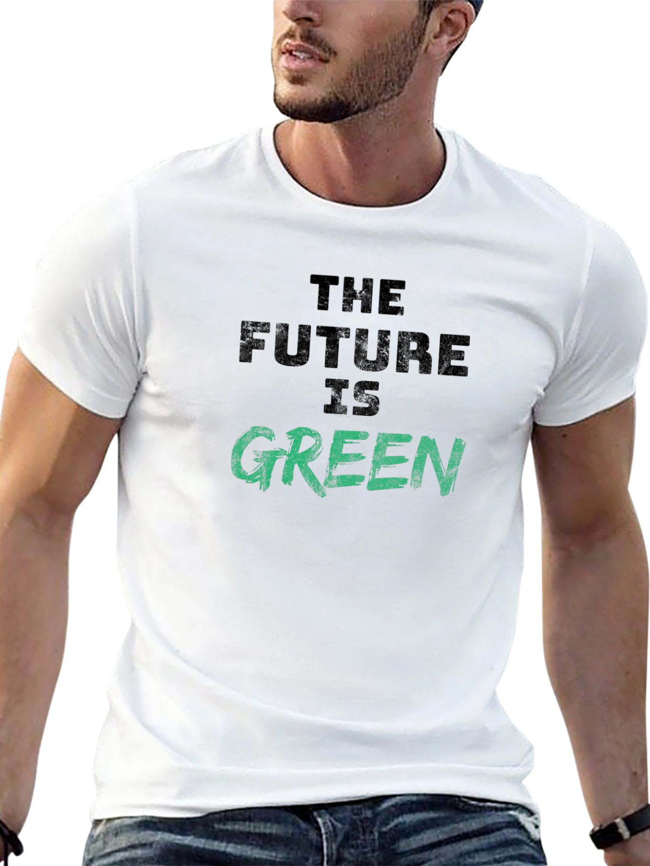 The Future is Green Graphic Tee - Eco-Friendly Slogan