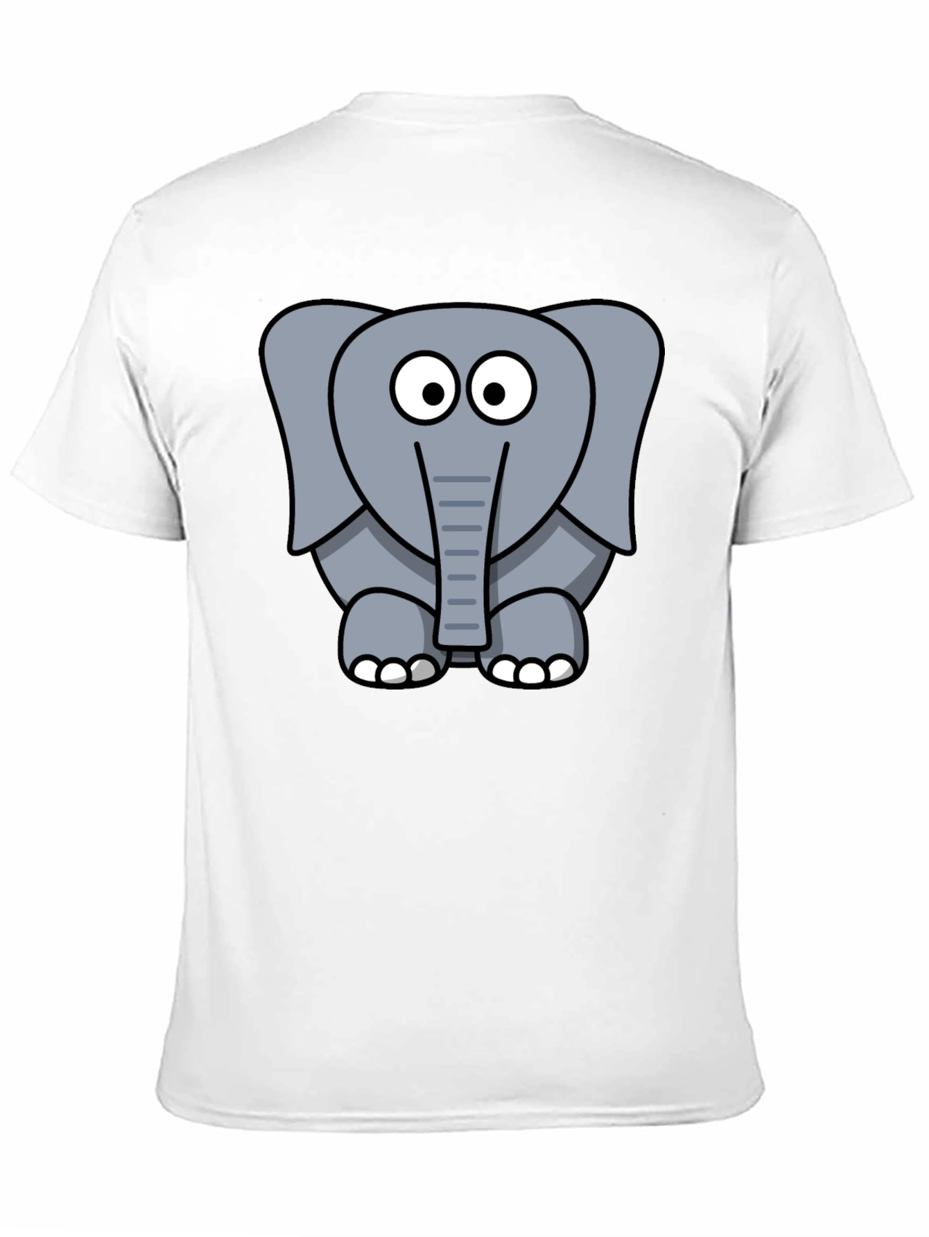 Cartoon Elephant Graphic Black T-Shirt