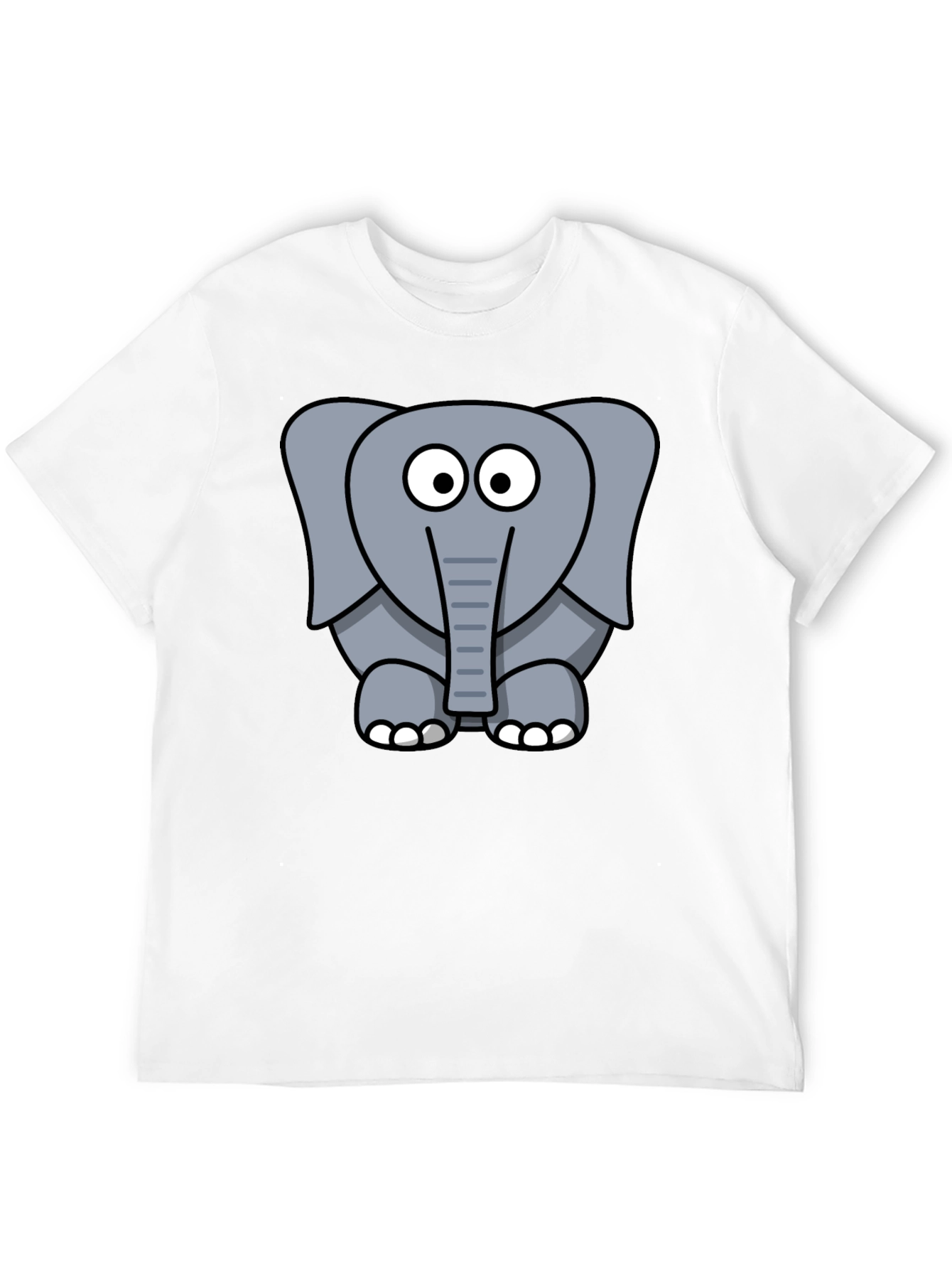 Cartoon Elephant Graphic Black T-Shirt