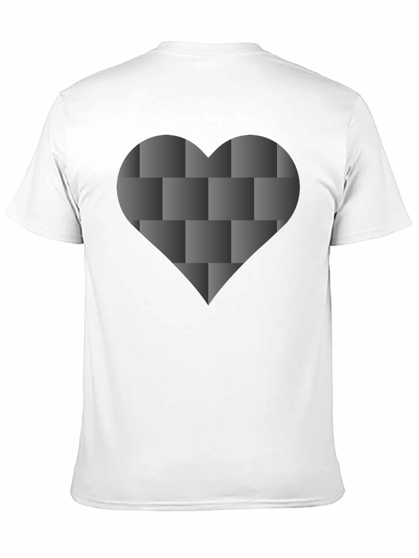 Black Tee with 3D Woven Heart Design