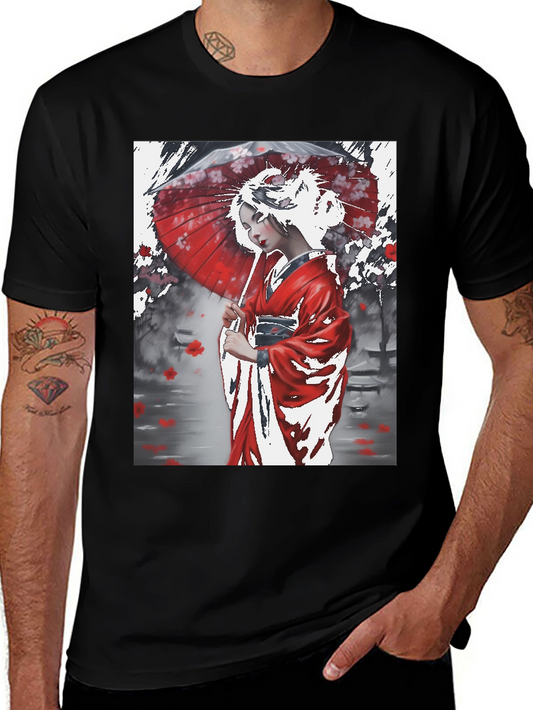 Japanese Geisha Art Graphic Tee