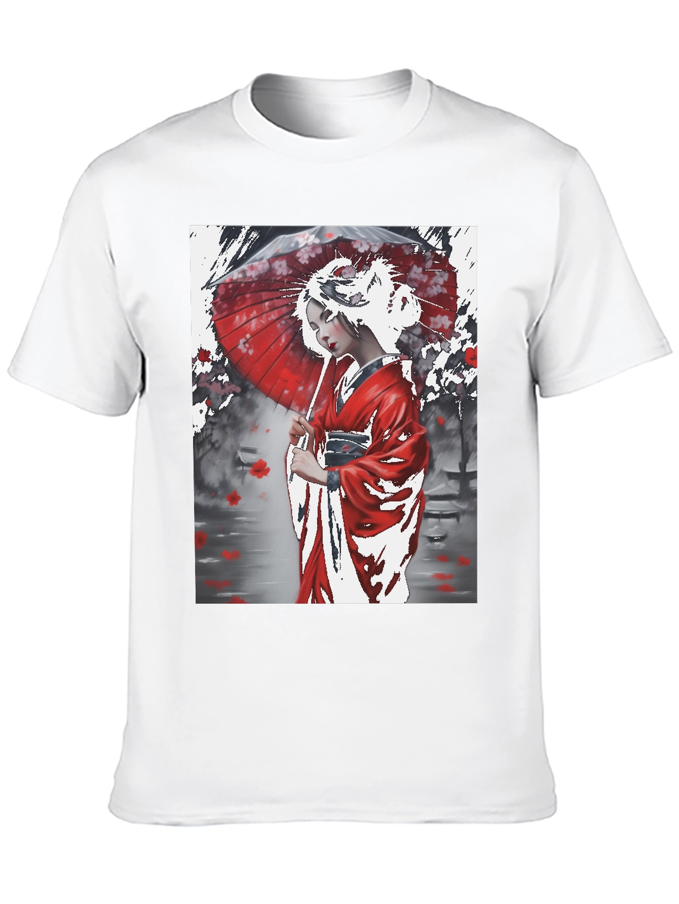 Japanese Geisha Art Graphic Tee