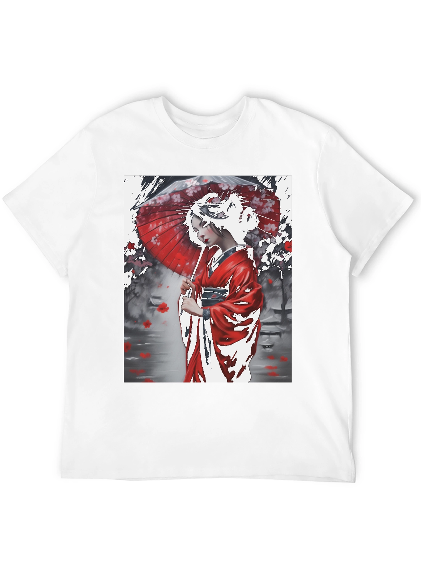Japanese Geisha Art Graphic Tee