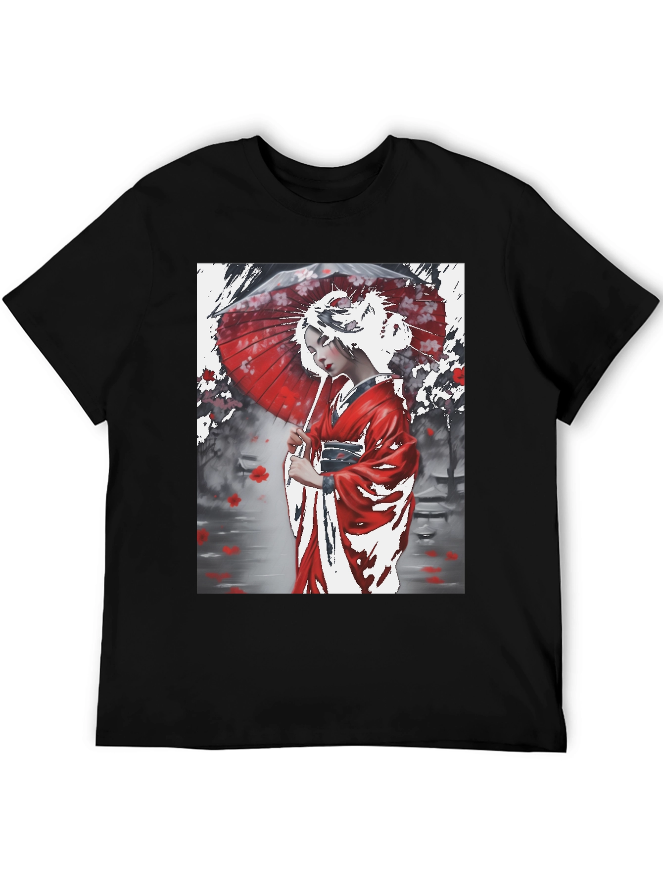 Japanese Geisha Art Graphic Tee