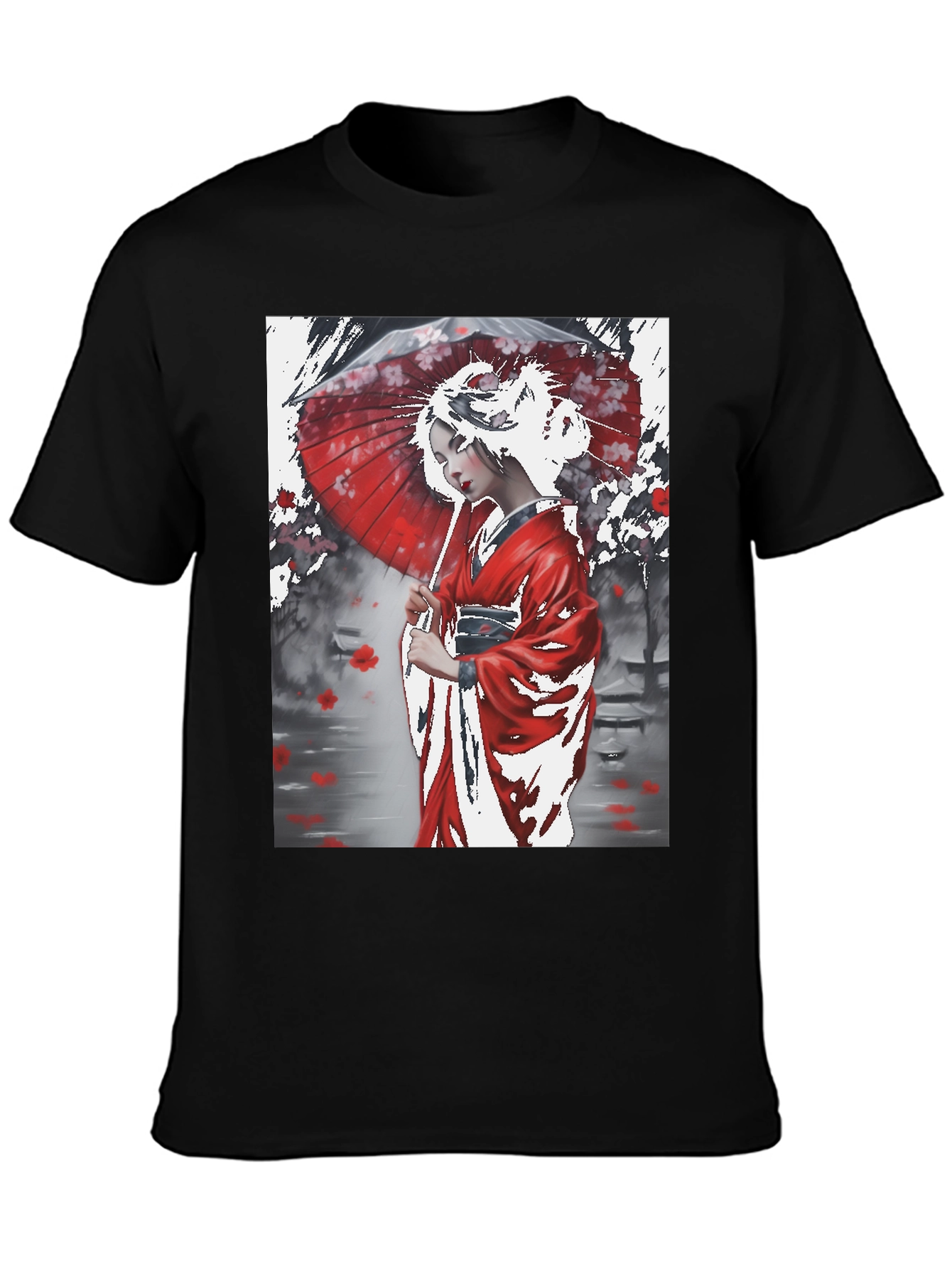 Japanese Geisha Art Graphic Tee