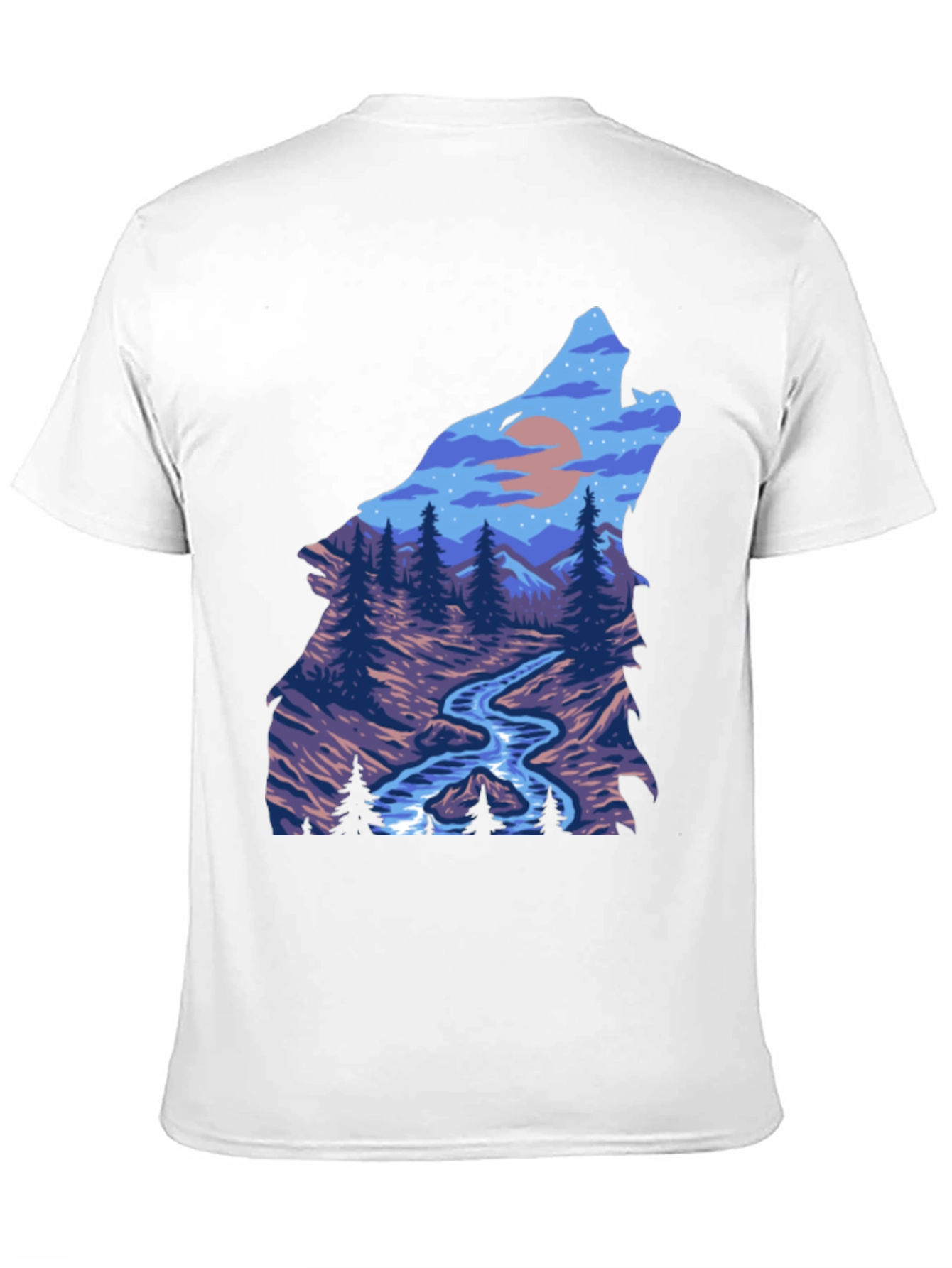 Wolf Howling at Moon Graphic T-Shirt