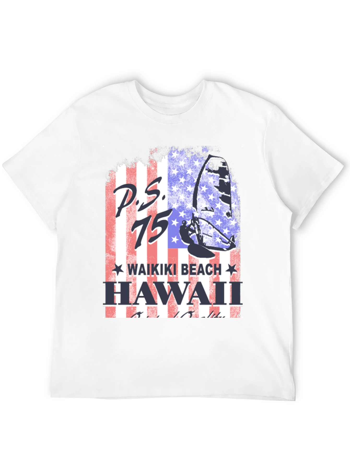 P.S. 75 Waikiki Beach Hawaii Black T-Shirt