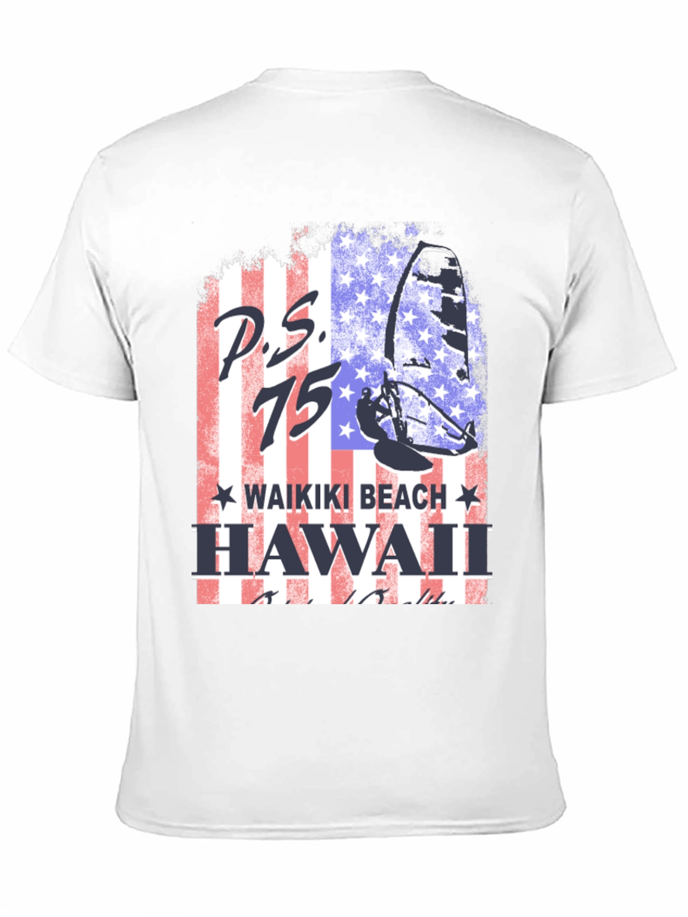 P.S. 75 Waikiki Beach Hawaii Black T-Shirt
