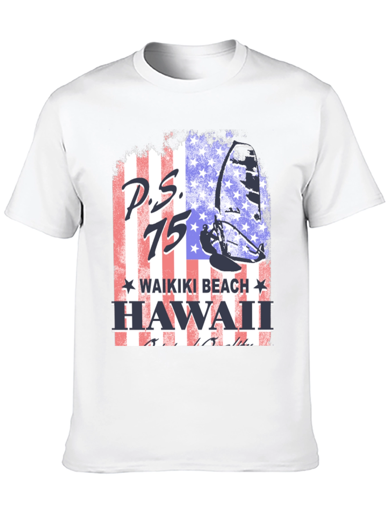 P.S. 75 Waikiki Beach Hawaii Black T-Shirt