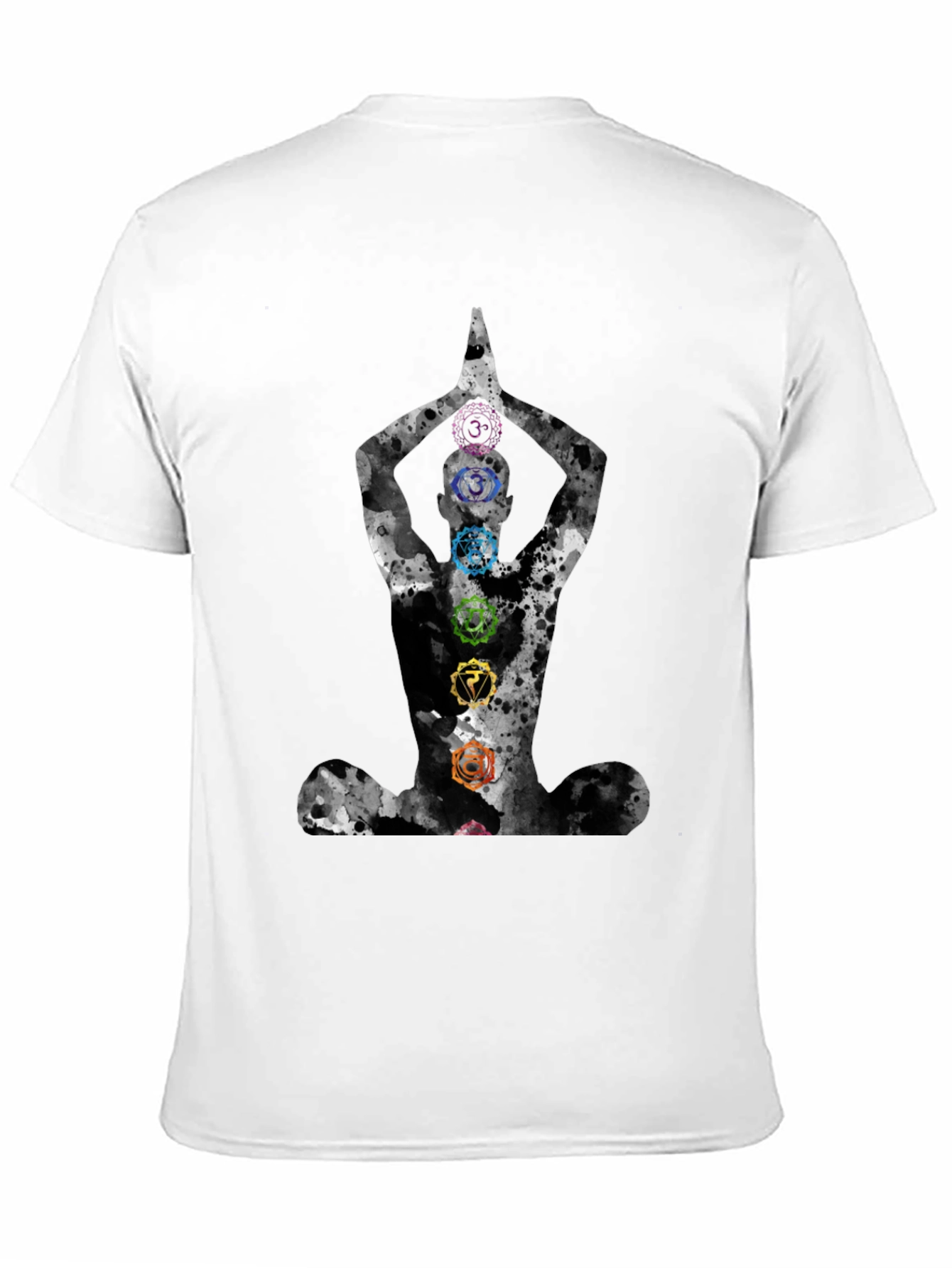 Chakra Meditation Black Graphic Tee - Spiritual Comfort