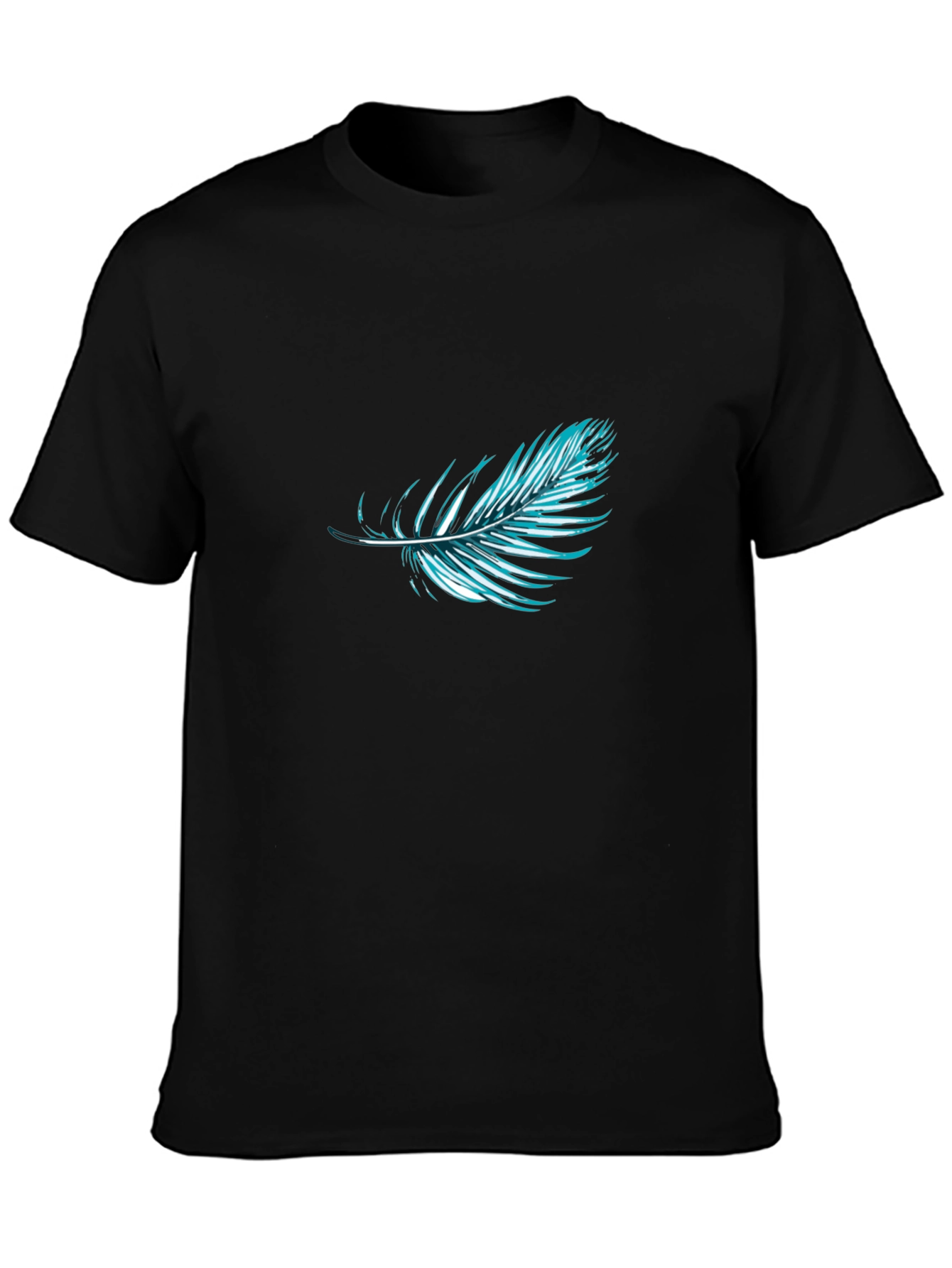 Feather Graphic Black T-Shirt | Stylish Casual Wear
